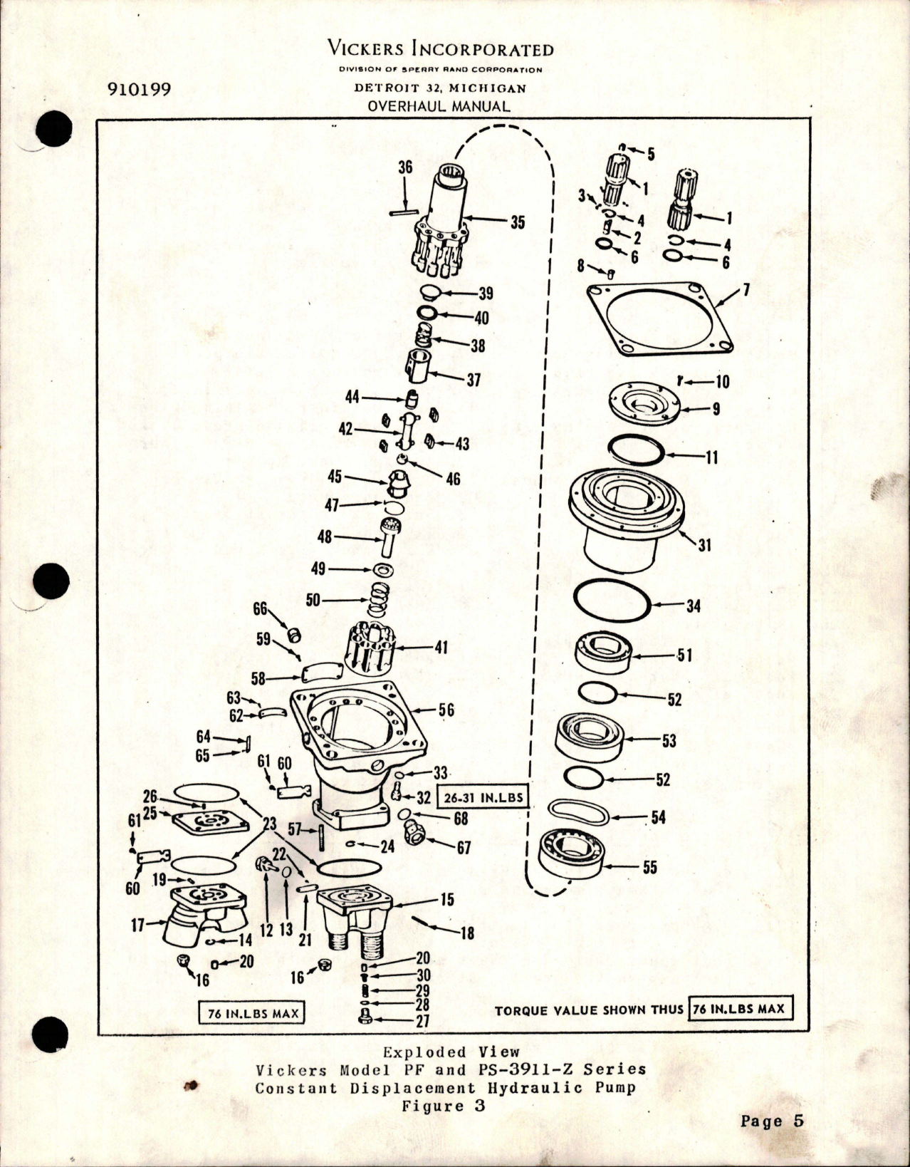 Sample page 7 from AirCorps Library document: Overhaul Manual for Constant Displacement Hydraulic Pumps - PF and PS-3911-Z Series