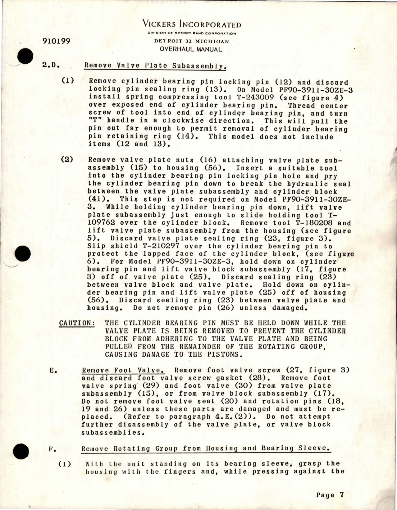 Sample page 9 from AirCorps Library document: Overhaul Manual for Constant Displacement Hydraulic Pumps - PF and PS-3911-Z Series