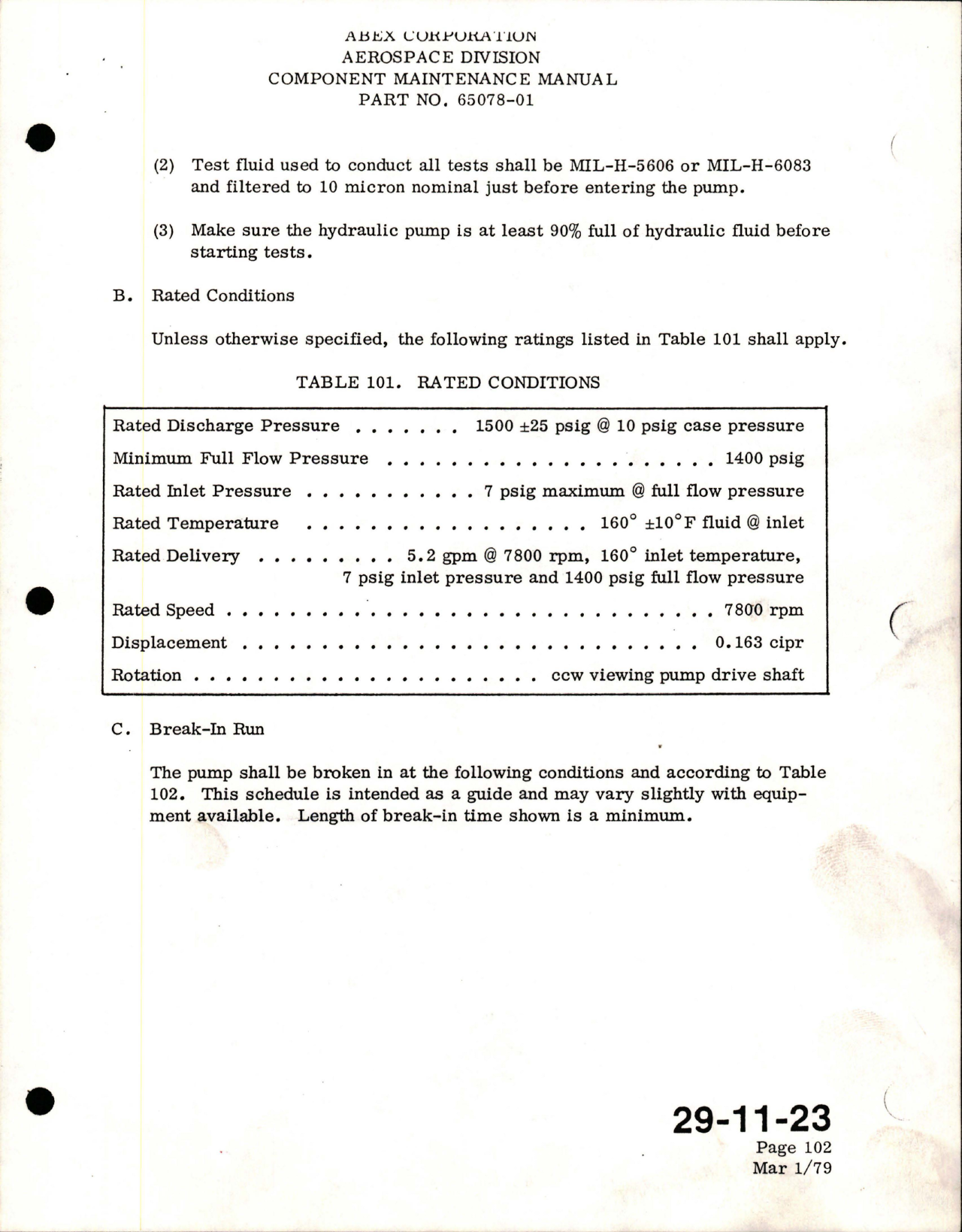 Sample page 9 from AirCorps Library document: Maintenance Manual with Illustrated Parts List for Variable Delivery Hydraulic Pump - Model AP09V-8-01 - Part 65078-01