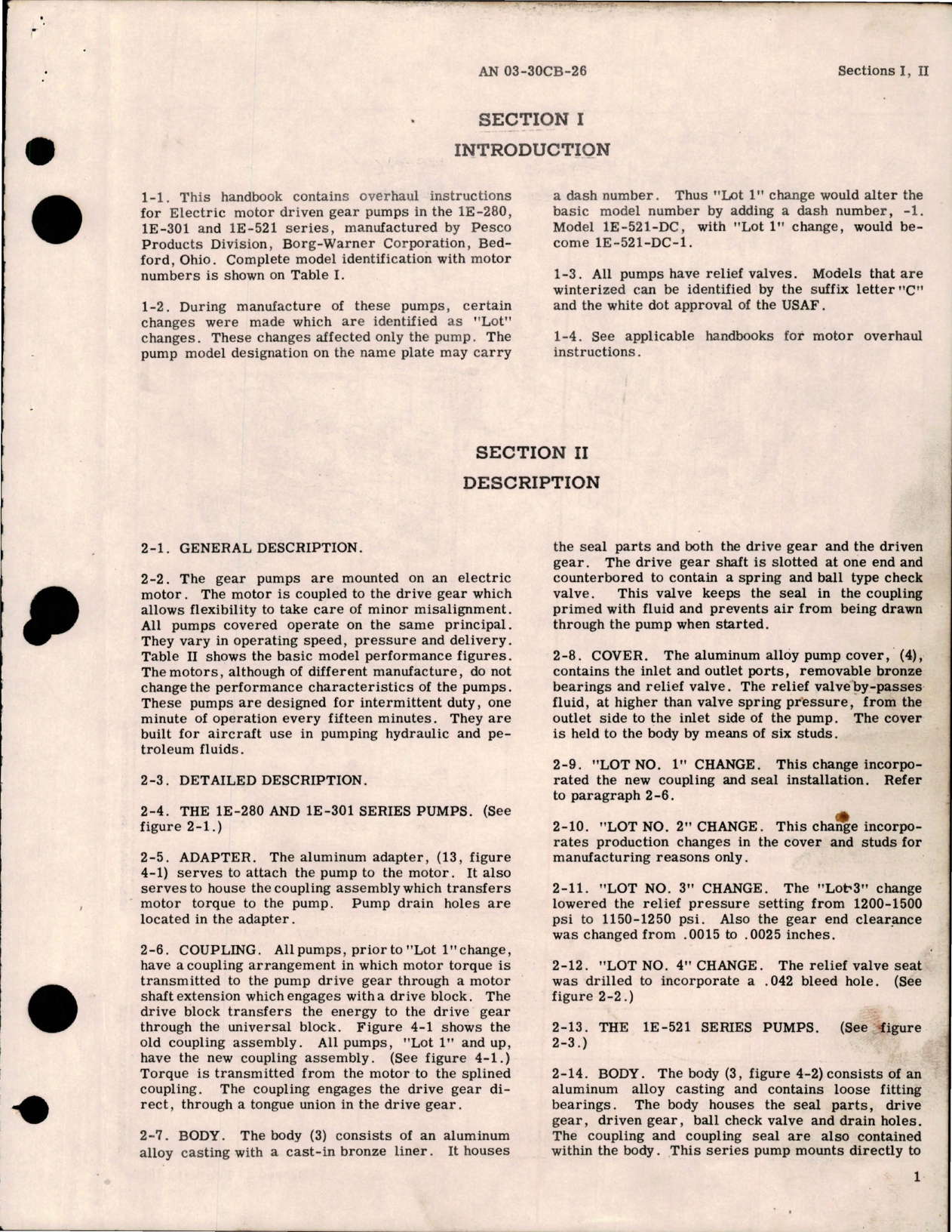 Sample page 5 from AirCorps Library document: Overhaul Instructions for Propeller Feathering Pumps - 1E-280, 1E-301, 1E-521 Series