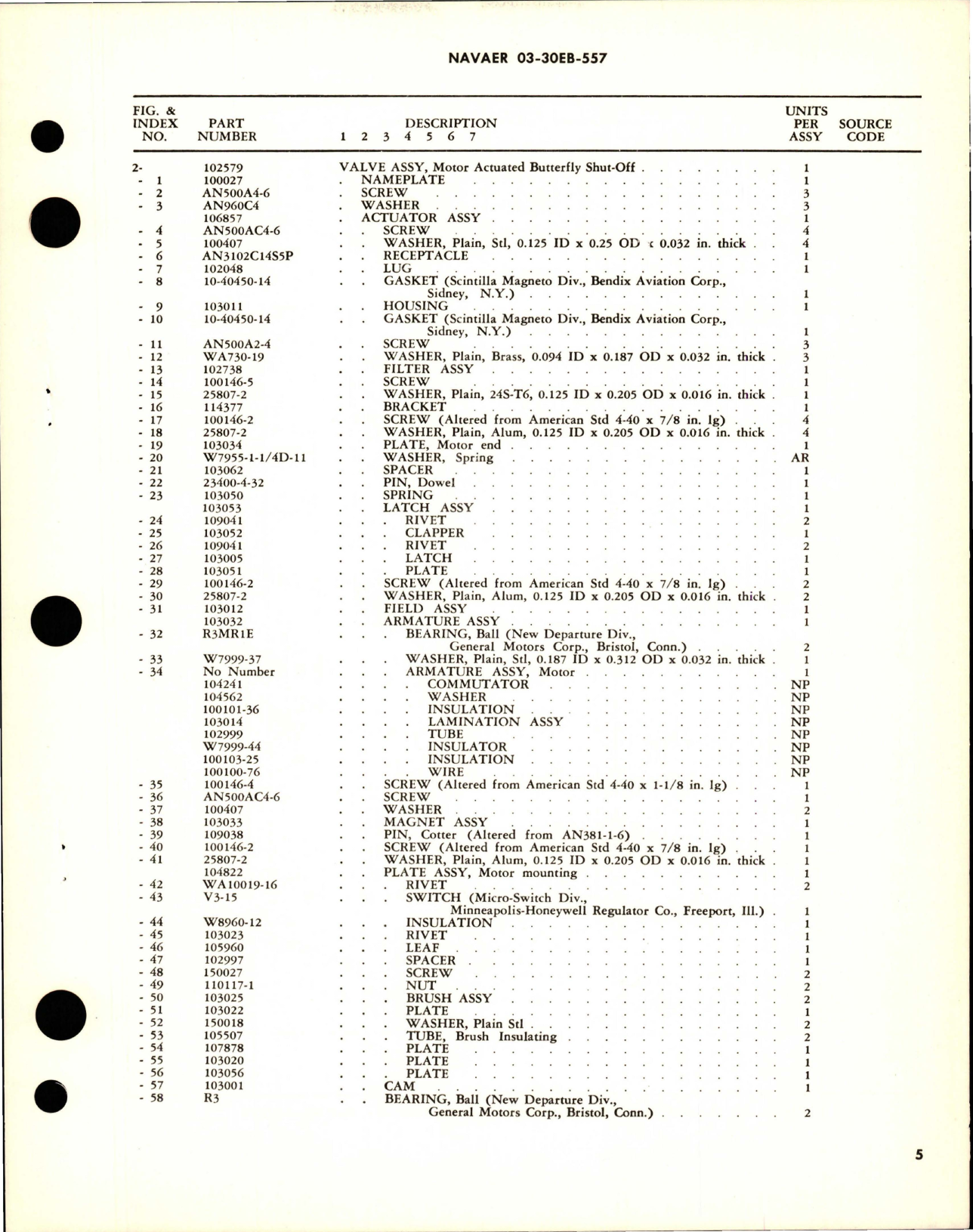 Sample page 5 from AirCorps Library document: Overhaul Instructions with Parts for Motor Actuated Butterfly Shut Off Valve - Part 102579