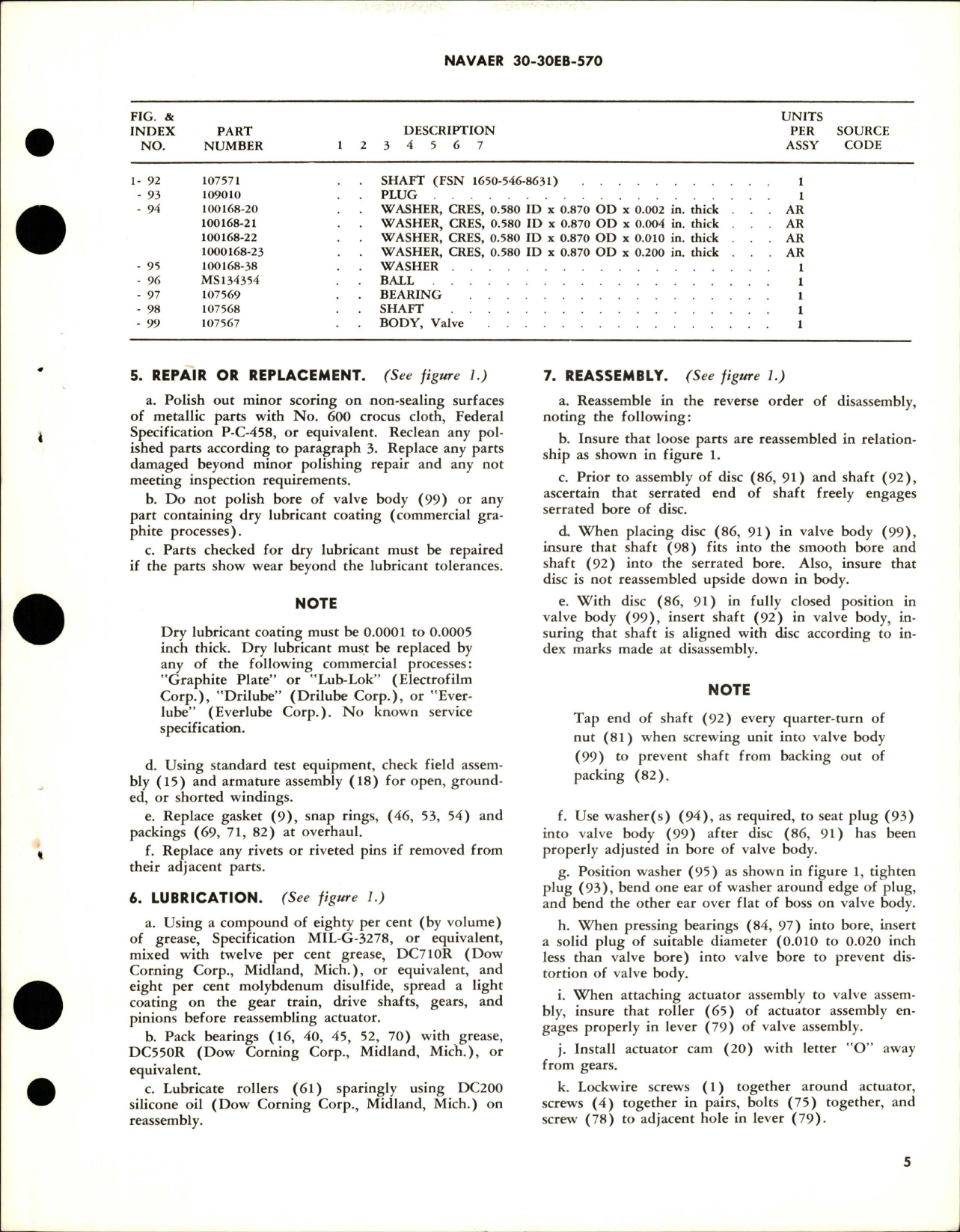 Sample page 5 from AirCorps Library document: Overhaul Instructions with Parts for Motor Actuated Butterfly Valve Assemblies - Part 105091 and 105091-1