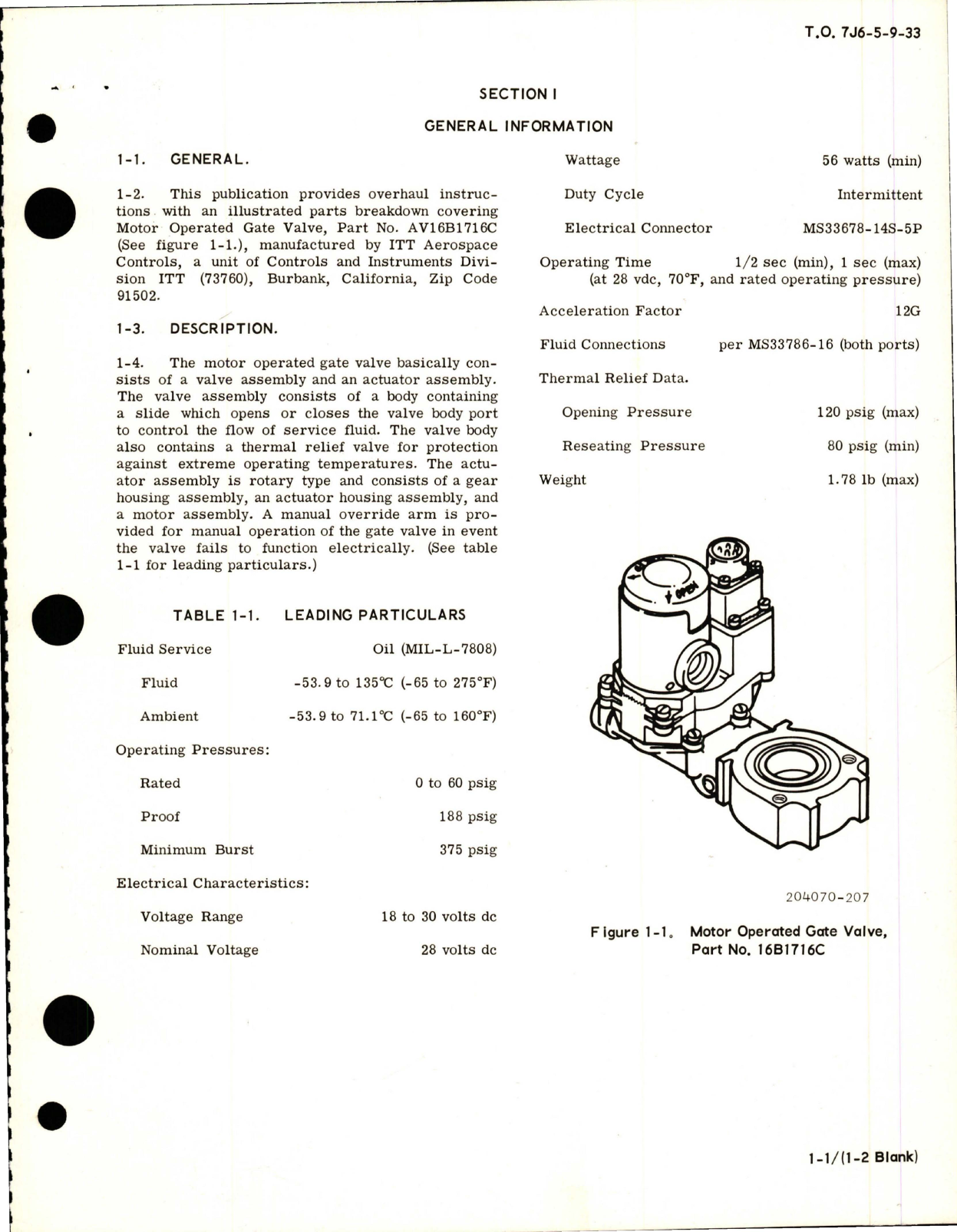 Sample page 5 from AirCorps Library document: Overhaul Instructions with Illustrated Parts Breakdown for Motor Operated Gate Valve - Part AV16B1716C