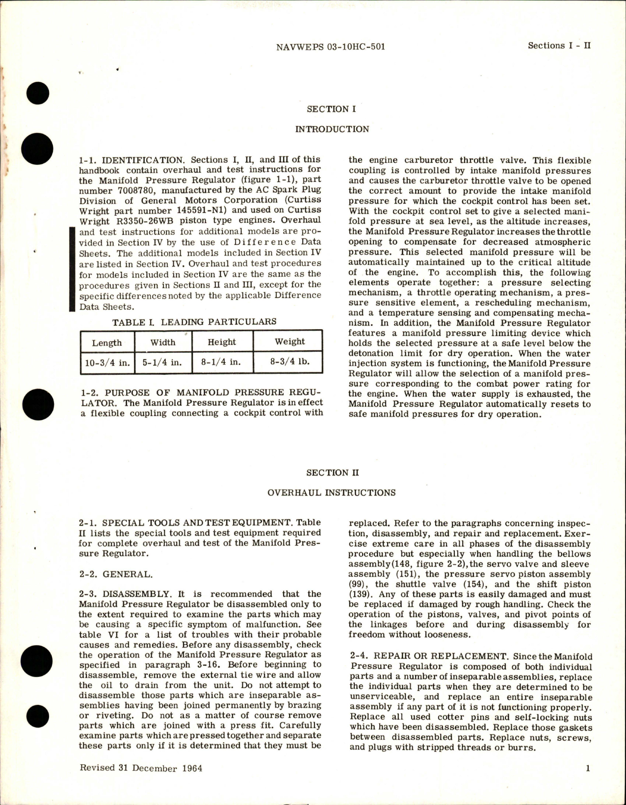 Sample page 5 from AirCorps Library document: Overhaul Instructions for Manifold Pressure Regulator Assembly - Parts 7008780 and 7867071 