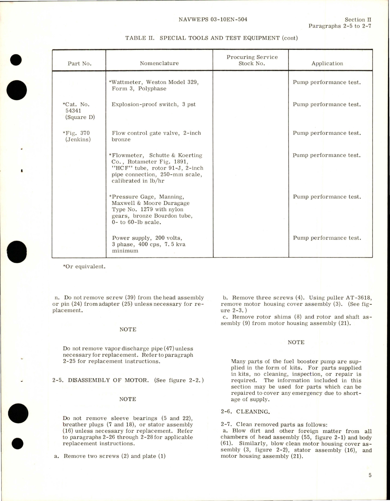 Sample page 7 from AirCorps Library document: Overhaul Instructions for Fuel Booster Pump - Models 64-1063-1, 64-1063-11, and 641063-11A
