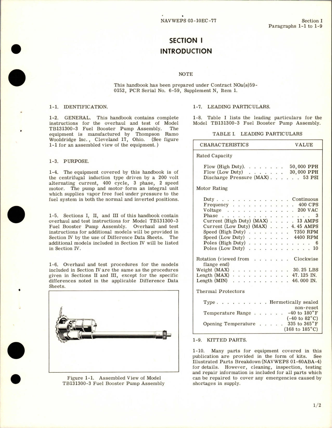 Sample page 5 from AirCorps Library document: Overhaul Instructions for Fuel Booster Pump - Model TB131300-3