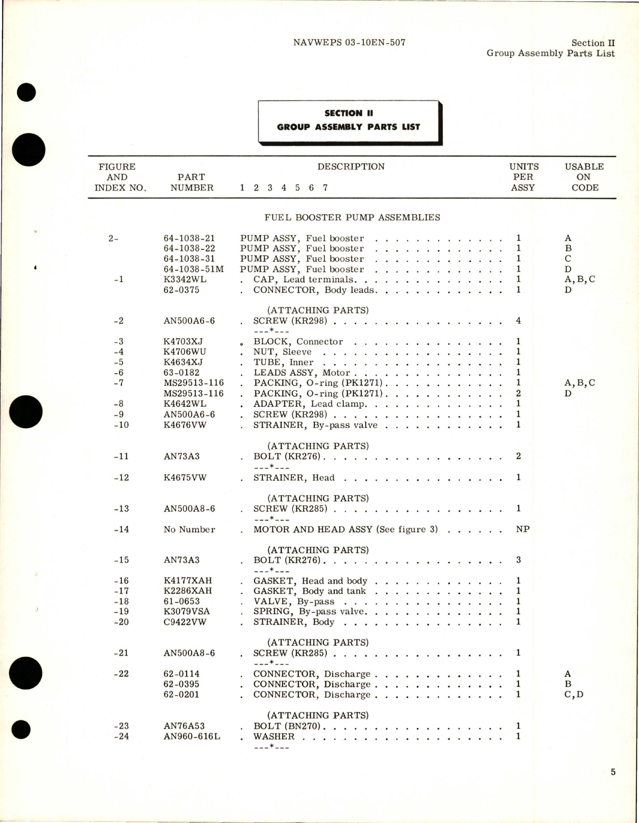 Sample page 7 from AirCorps Library document: Illustrated Parts Breakdown for Fuel Booster Pumps