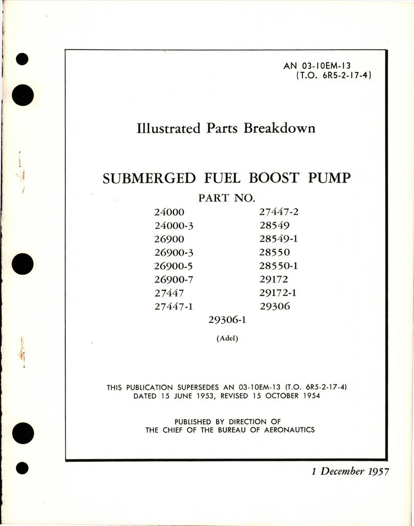 Illustrated Parts Breakdown for Submerged Fuel Boost Pump AirCorps
