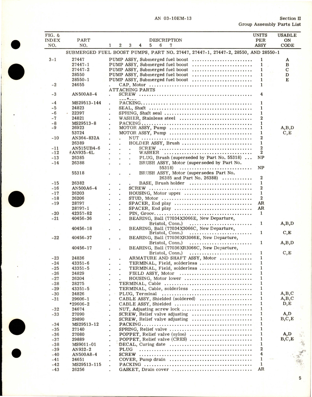 Sample page 7 from AirCorps Library document: Illustrated Parts Breakdown for Submerged Fuel Boost Pump