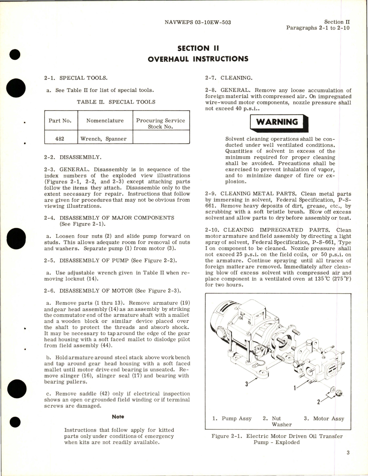 Sample page 5 from AirCorps Library document: Overhaul Instructions for Electric Motor Driven Oil Transfer Pump - Model RG984