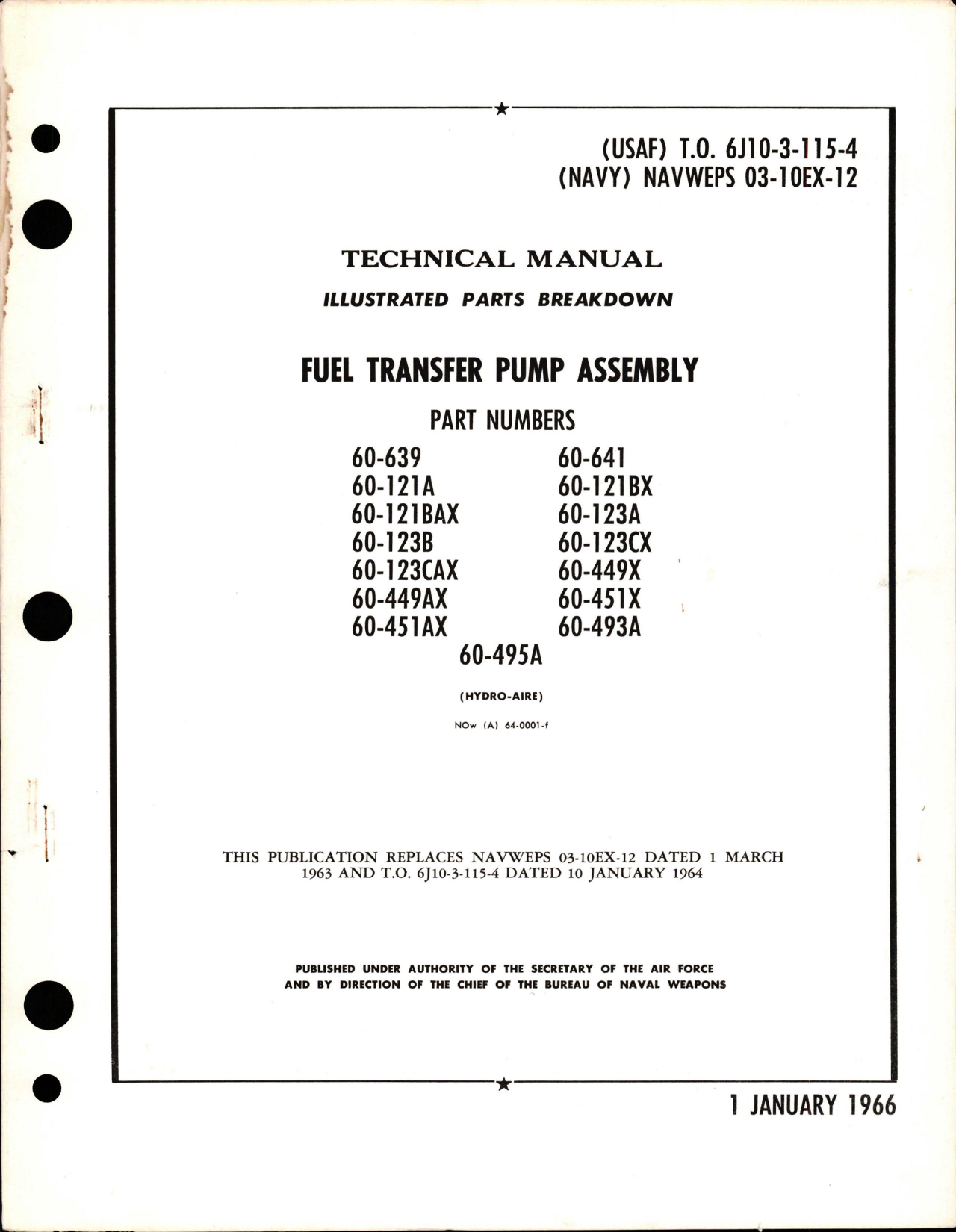 Sample page 1 from AirCorps Library document: Illustrated Parts Breakdown for Fuel Transfer Pump Assembly