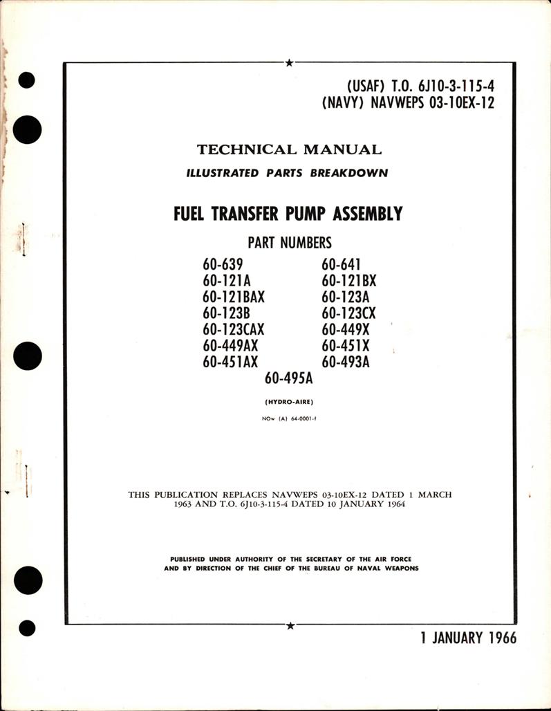 Illustrated Parts Breakdown for Fuel Transfer Pump Assembly AirCorps