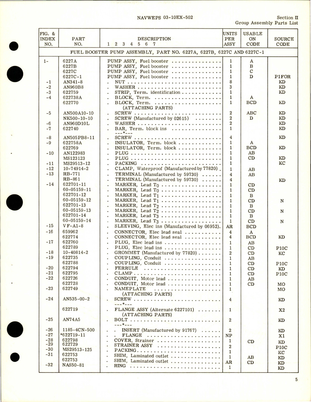 Sample page 7 from AirCorps Library document: Illustrated Parts Breakdown for Fuel Booster Pump