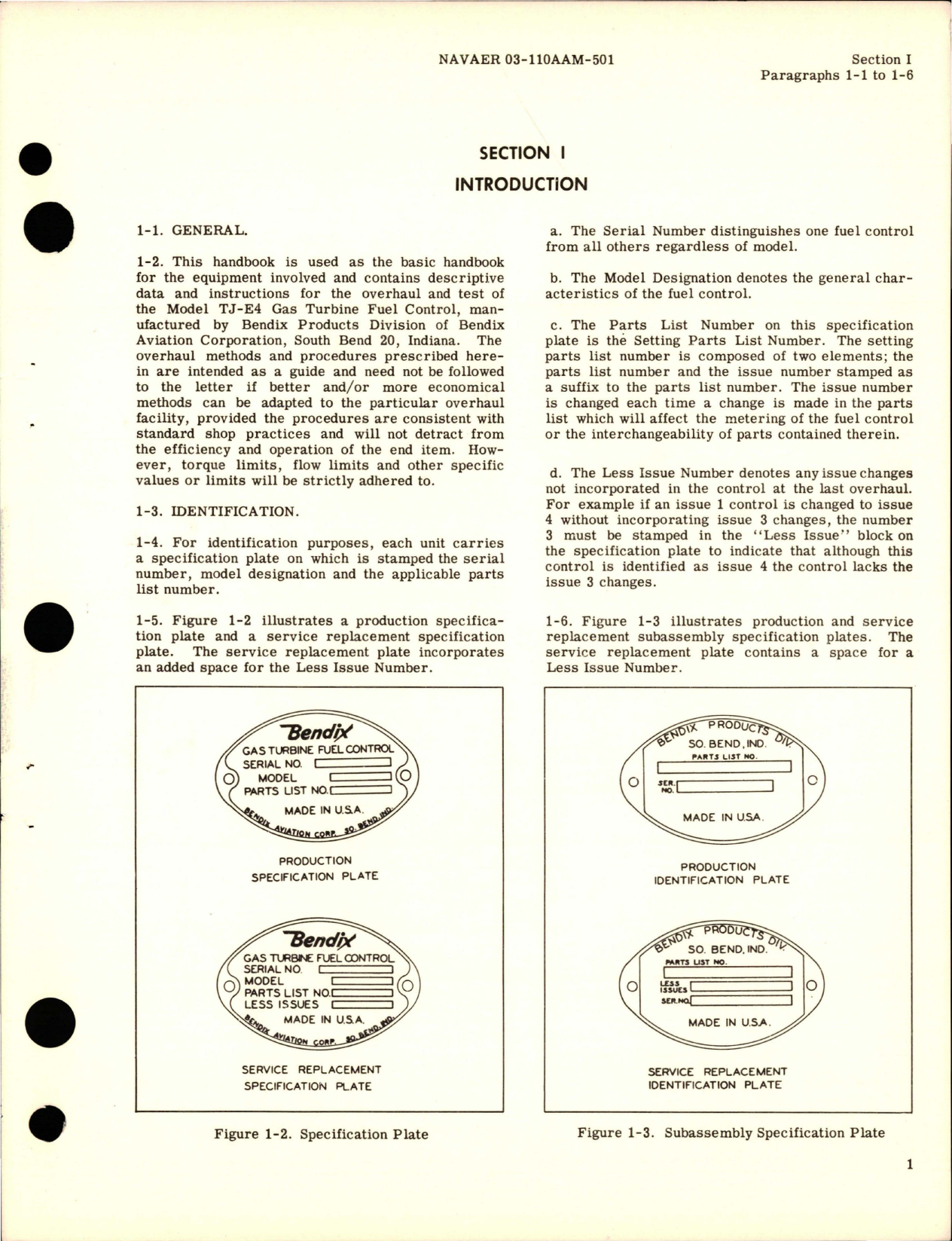 Sample page 5 from AirCorps Library document: Overhaul Instructions for Gas Turbine Fuel Control - Model TJ-E4