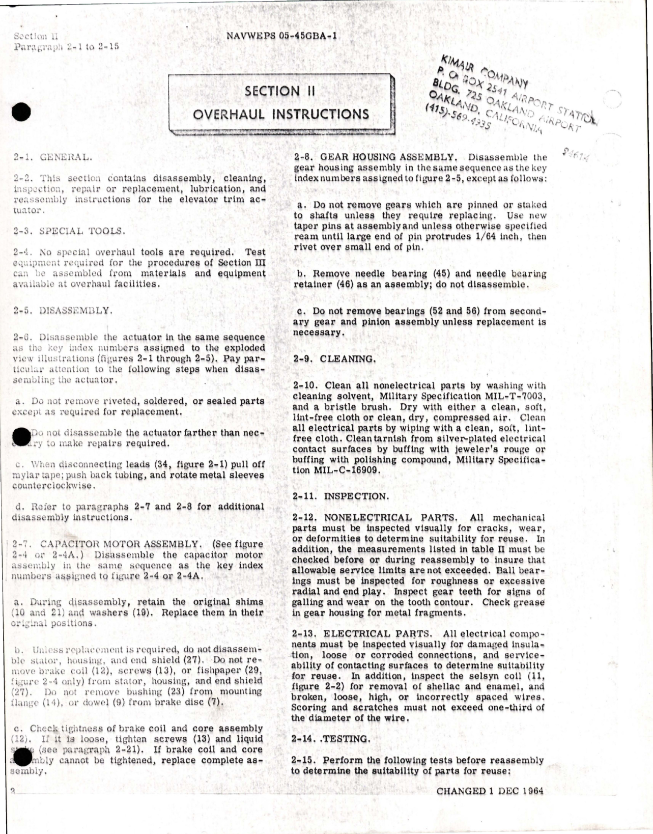 Sample page 5 from AirCorps Library document: Overhaul Instructions for Elevator Trim Actuator - MG71B1