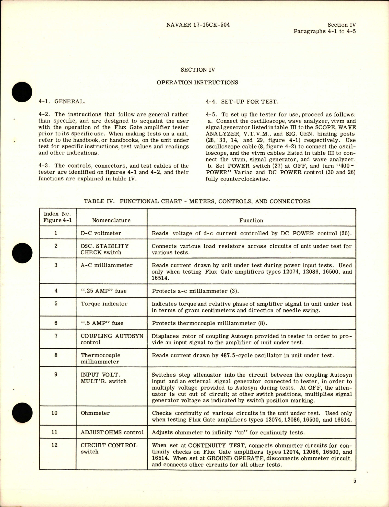 Sample page 9 from AirCorps Library document: Operation and Service Instructions with Illustrated Parts for Flux Gate Amplifier Tester - Type 13659-1-A