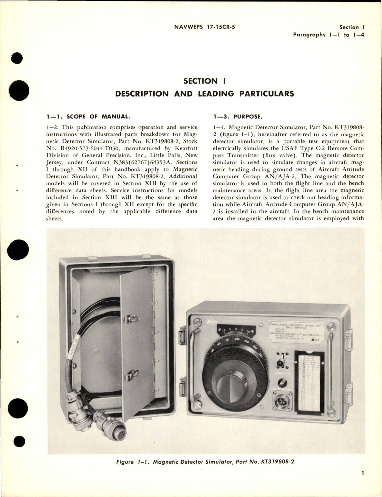 Sample page 5 from AirCorps Library document: Operation and Service Instructions with Illustrated Parts Breakdown for Magnetic Detector Simulator - Part KT319809-2
