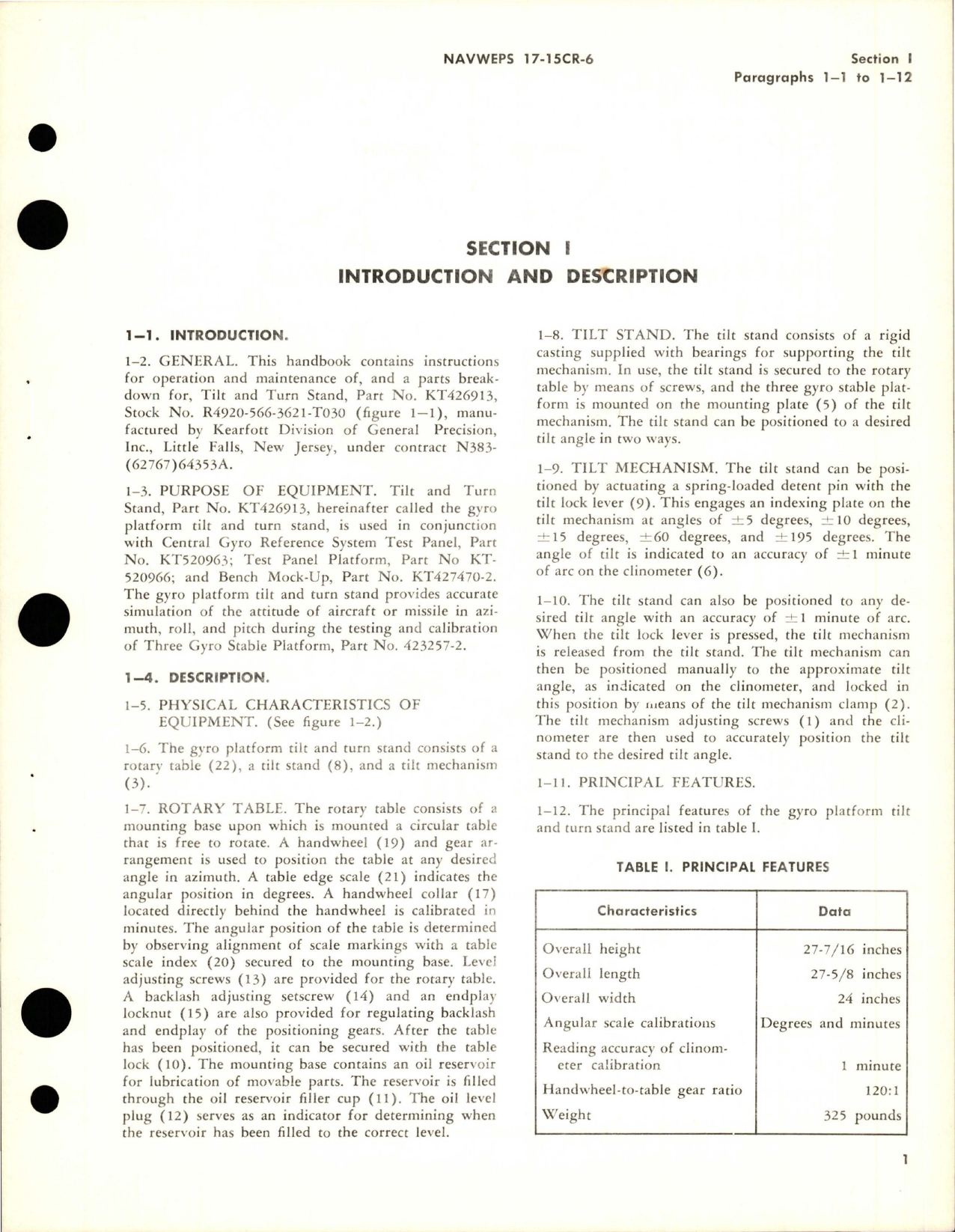 Sample page 5 from AirCorps Library document: Operation and Service Instructions with Illustrated Parts for Tilt and Turn Stand - Part KT426913