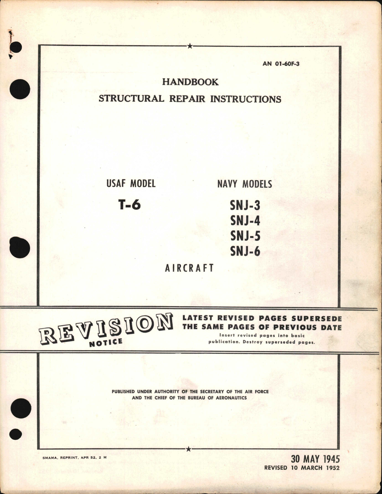 Sample page 1 from AirCorps Library document: Structural Repair Inst for T-6, SNJ-3, SNJ-4, SNJ-5, and SNJ-6