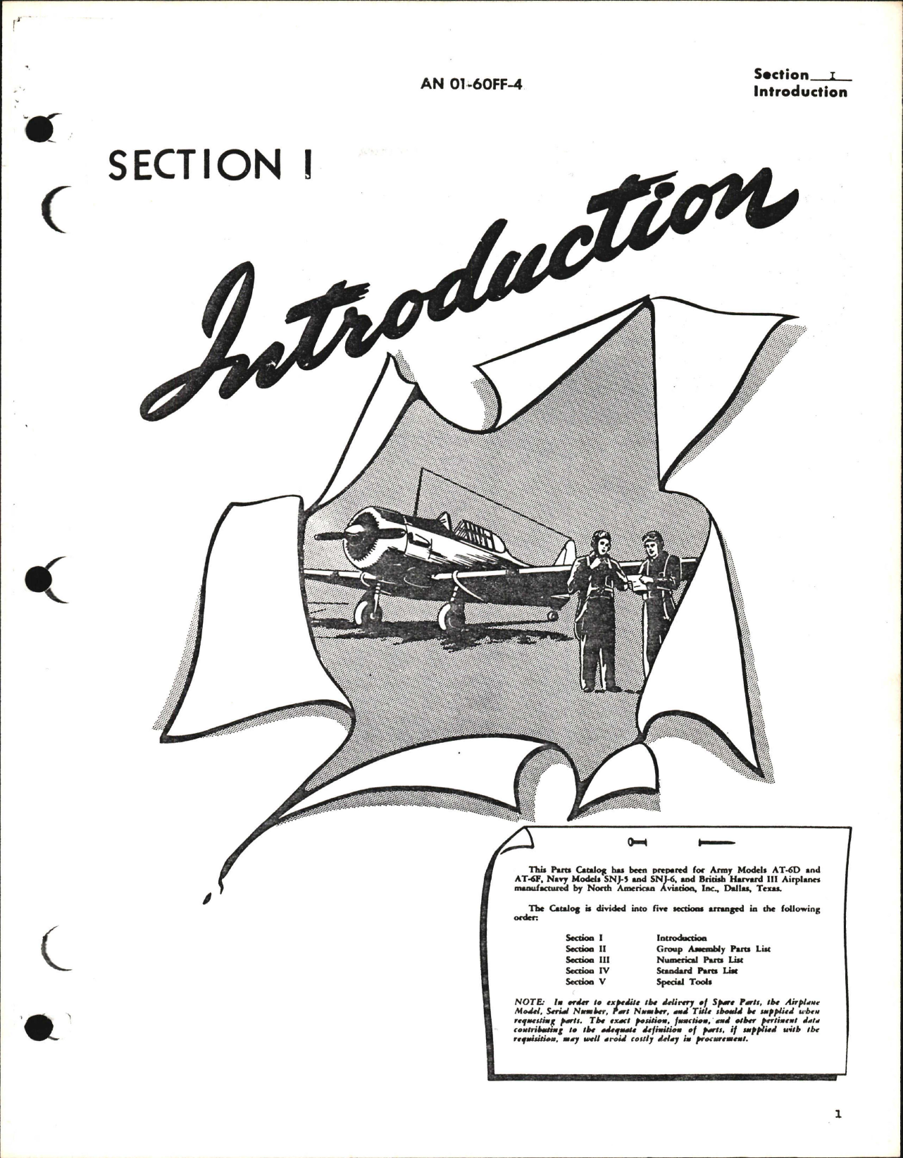 Sample page 5 from AirCorps Library document: Parts Catalog for T-6D, T-6F, AT-6D, AT-6F, SNJ-5, and SNJ-6
