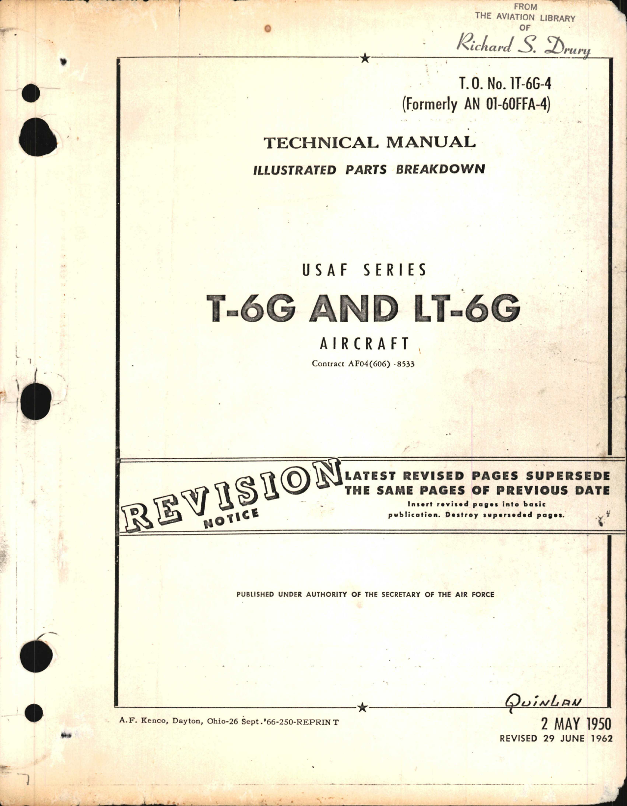 Sample page 1 from AirCorps Library document: Illustrated Parts Breakdown for T-6G and LT-6G 