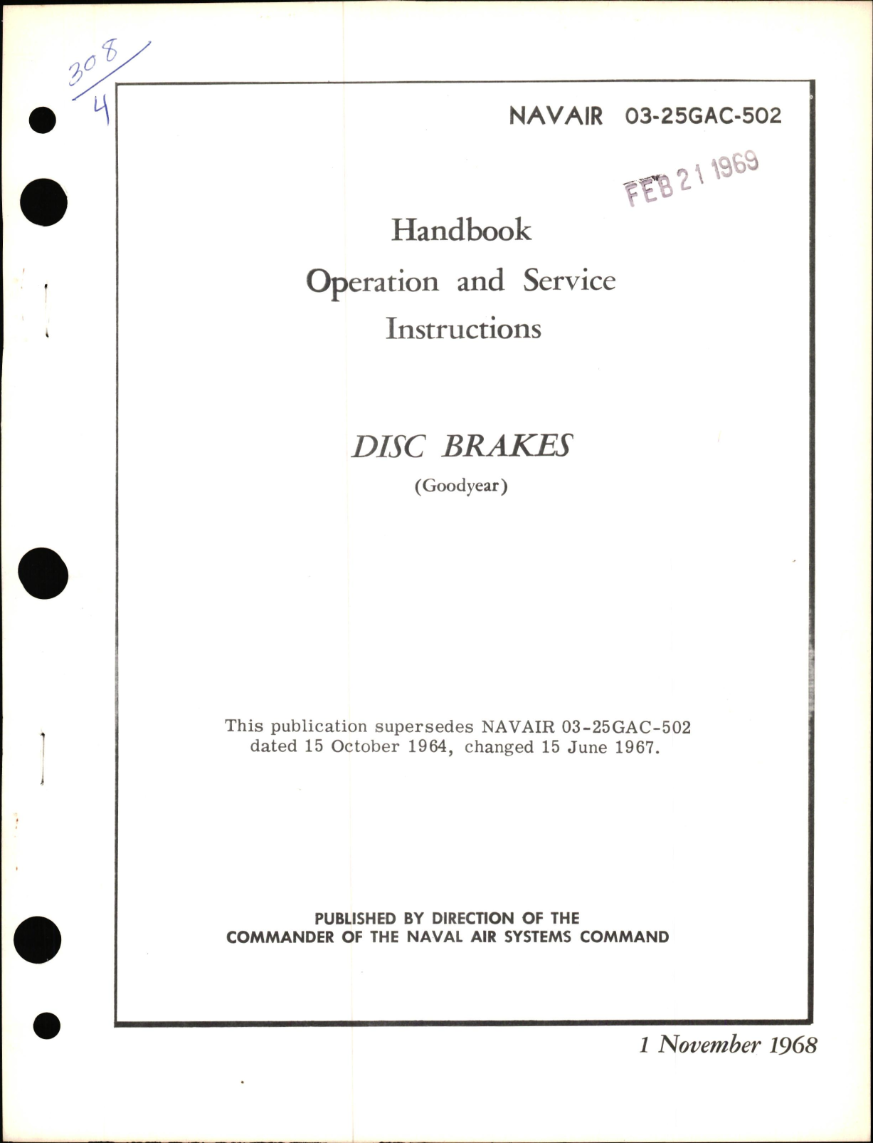 Sample page 1 from AirCorps Library document: Operation and Service Instructions for Disc Brakes