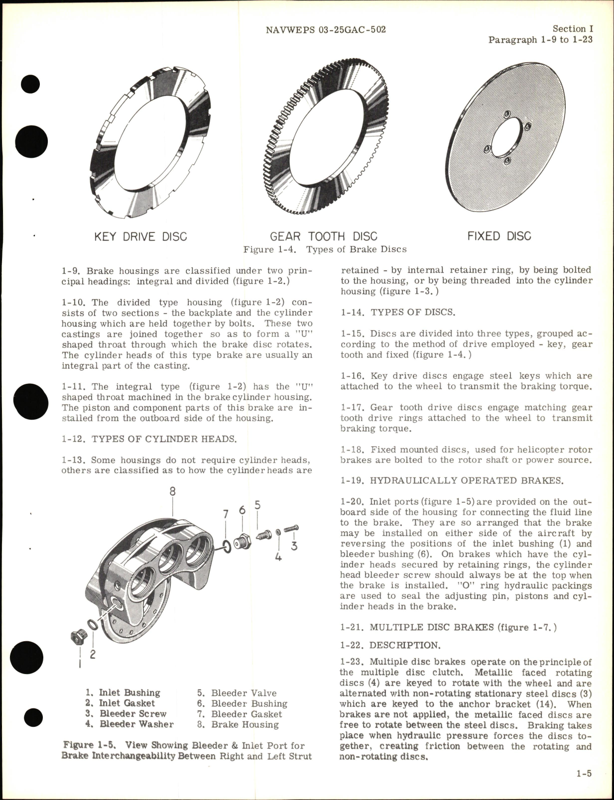 Sample page 9 from AirCorps Library document: Operation and Service Instructions for Disc Brakes