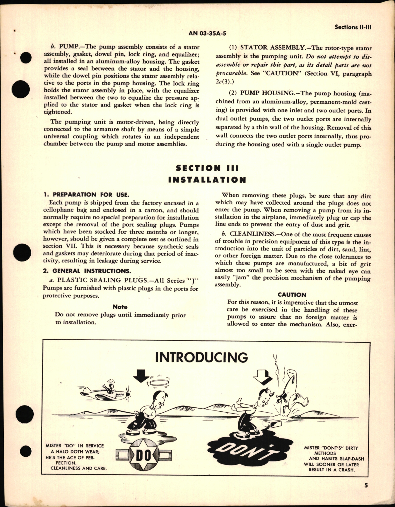 Sample page 9 from AirCorps Library document: Operation, Service, & Overhaul Instructions with Parts Catalog for Fluid Metering Pump Series J