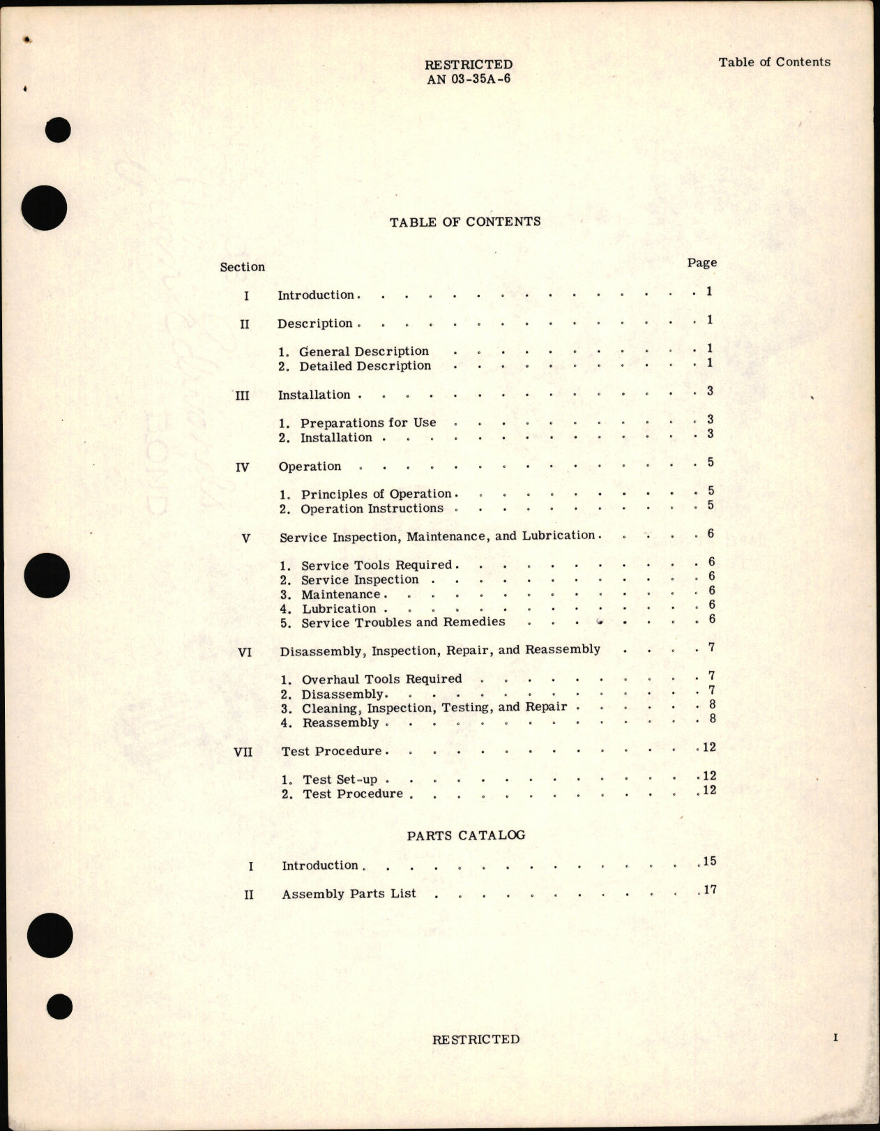 Sample page 5 from AirCorps Library document: Service Instructions with Parts Catalog for Ethylene Glycol Circulating Pump