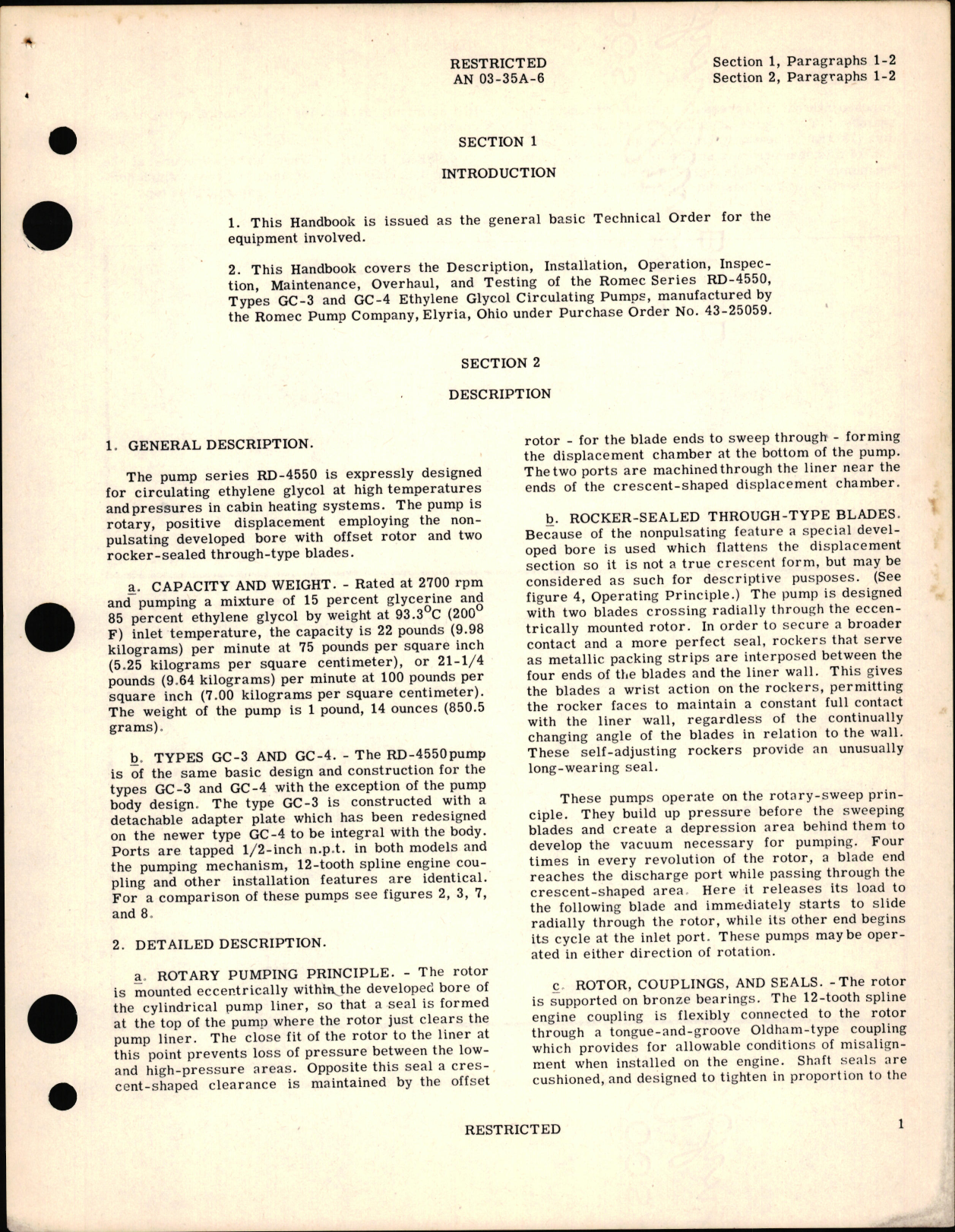 Sample page 7 from AirCorps Library document: Service Instructions with Parts Catalog for Ethylene Glycol Circulating Pump