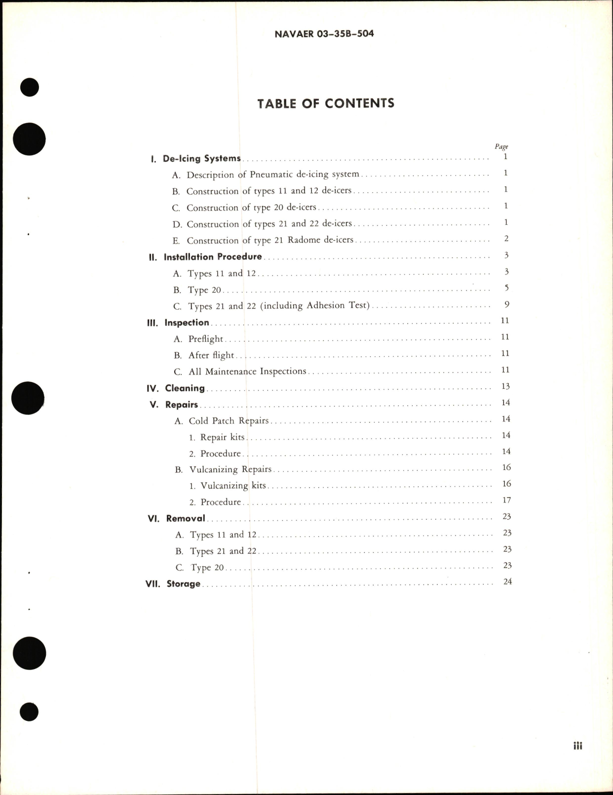 Sample page 5 from AirCorps Library document:  De-Icer Instruction Manual Care & Maintenance, Installation, Inspection, & Repairs