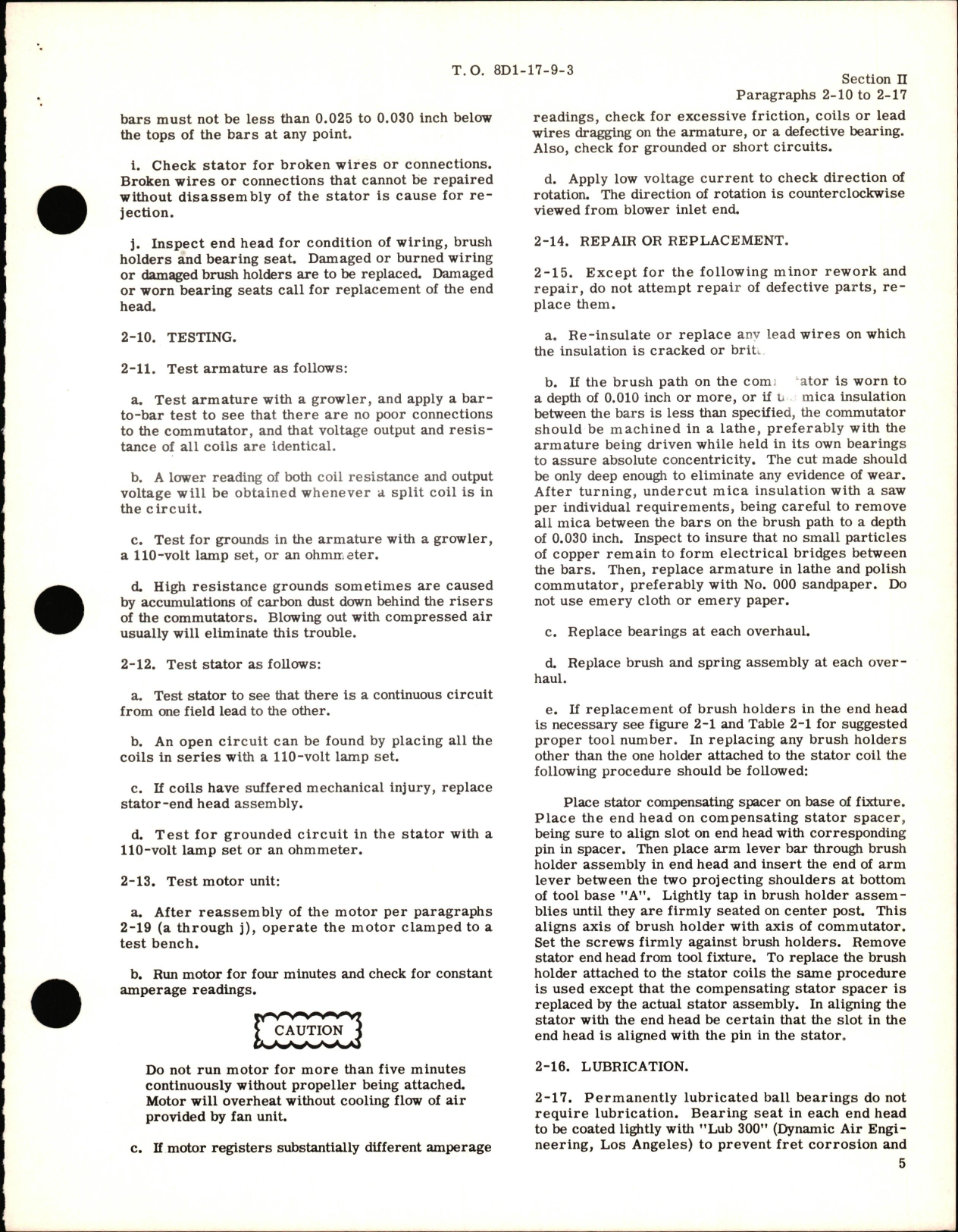 Sample page 9 from AirCorps Library document: Overhaul Instructions for Blower Assemblies