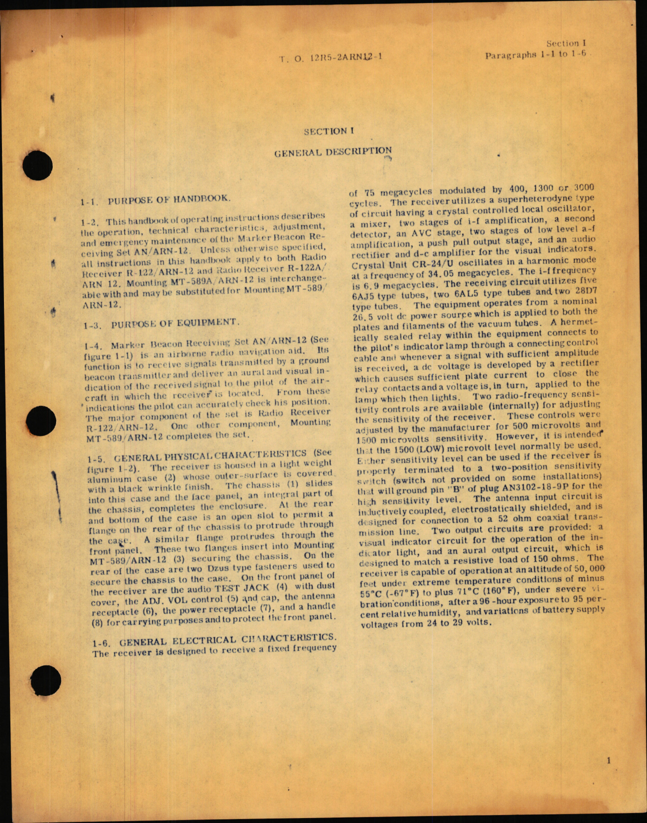 Sample page 5 from AirCorps Library document: Operating Instructions for Marker Beacon Receiving Set AN/ARN-12