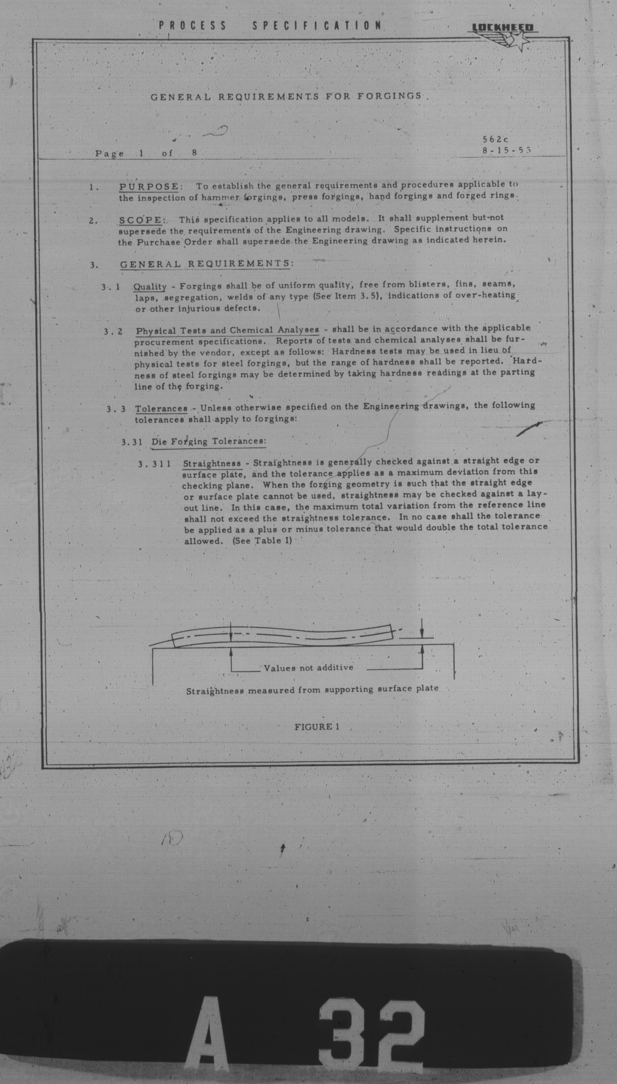 Sample page 1 from AirCorps Library document: General Requirements for Forgings