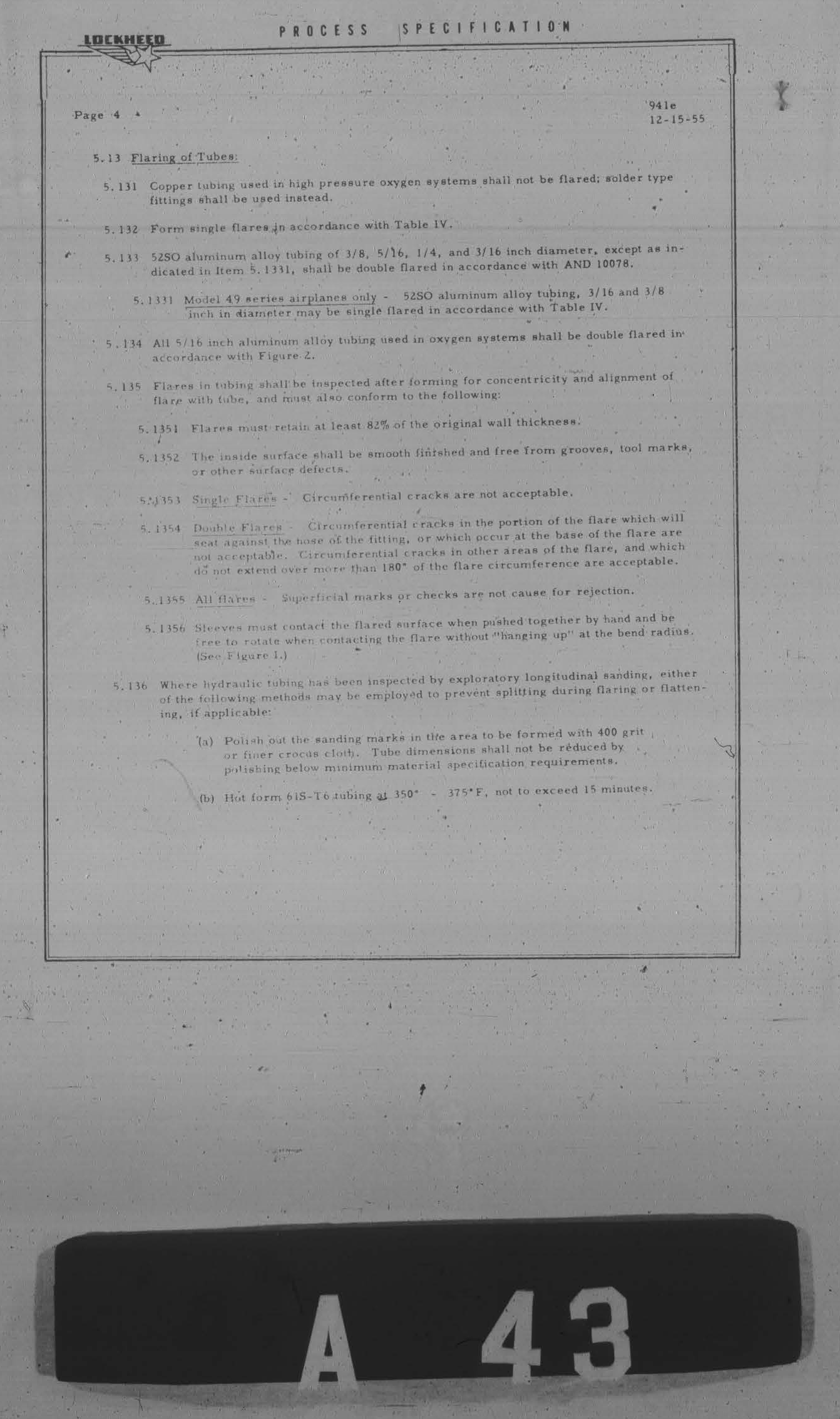 Sample page 5 from AirCorps Library document: Installation of Plumbing and Oxygen Lines, Connections and Fittings