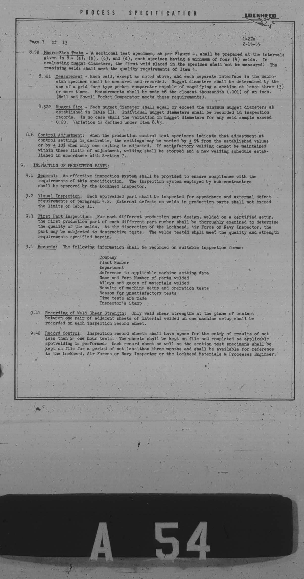 Sample page 7 from AirCorps Library document: Spotwelding; Ferrous Alloys, Nickel Alloys and Titanium