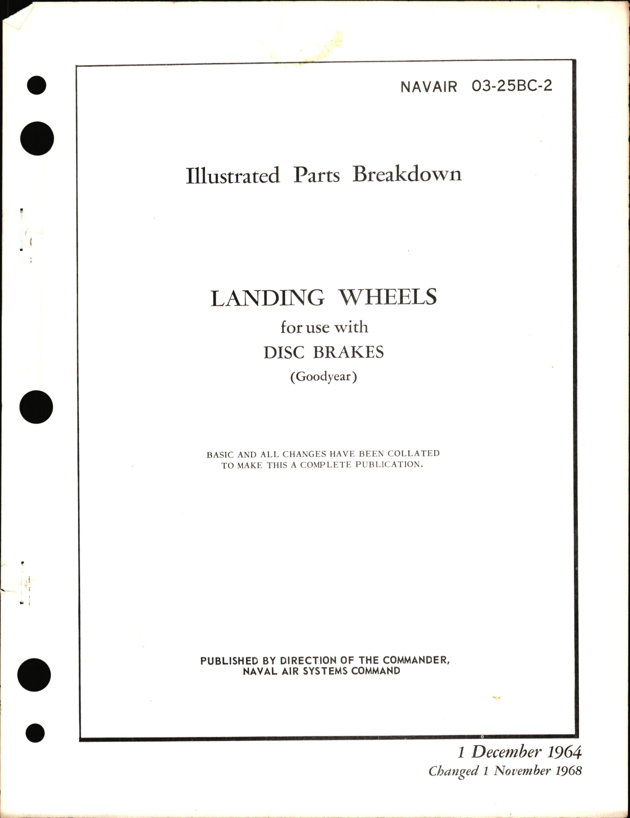 Sample page 1 from AirCorps Library document: Illustrated Parts Breakdown for Landing Wheels for Use with Disc Brakes