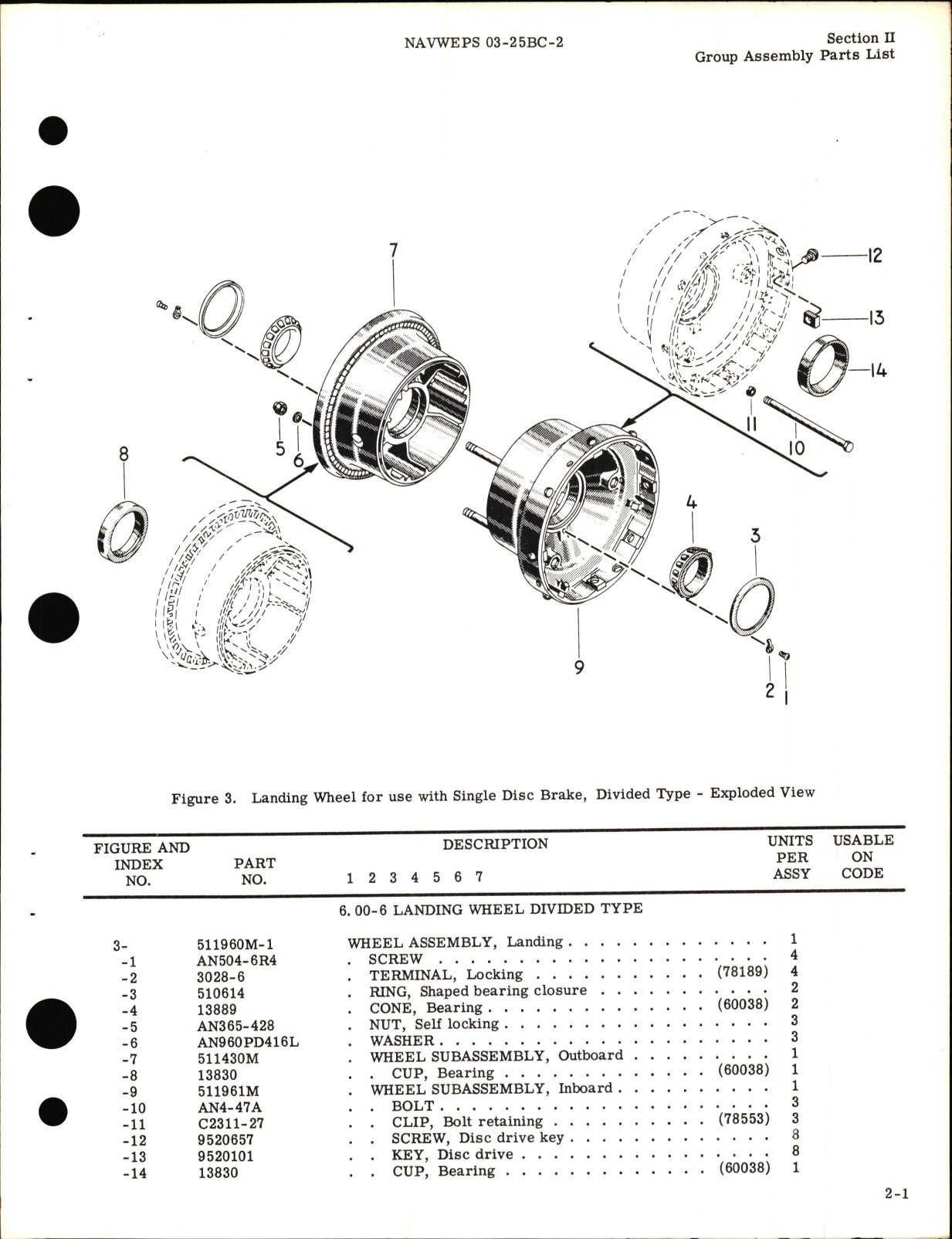 Sample page 9 from AirCorps Library document: Illustrated Parts Breakdown for Landing Wheels for Use with Disc Brakes