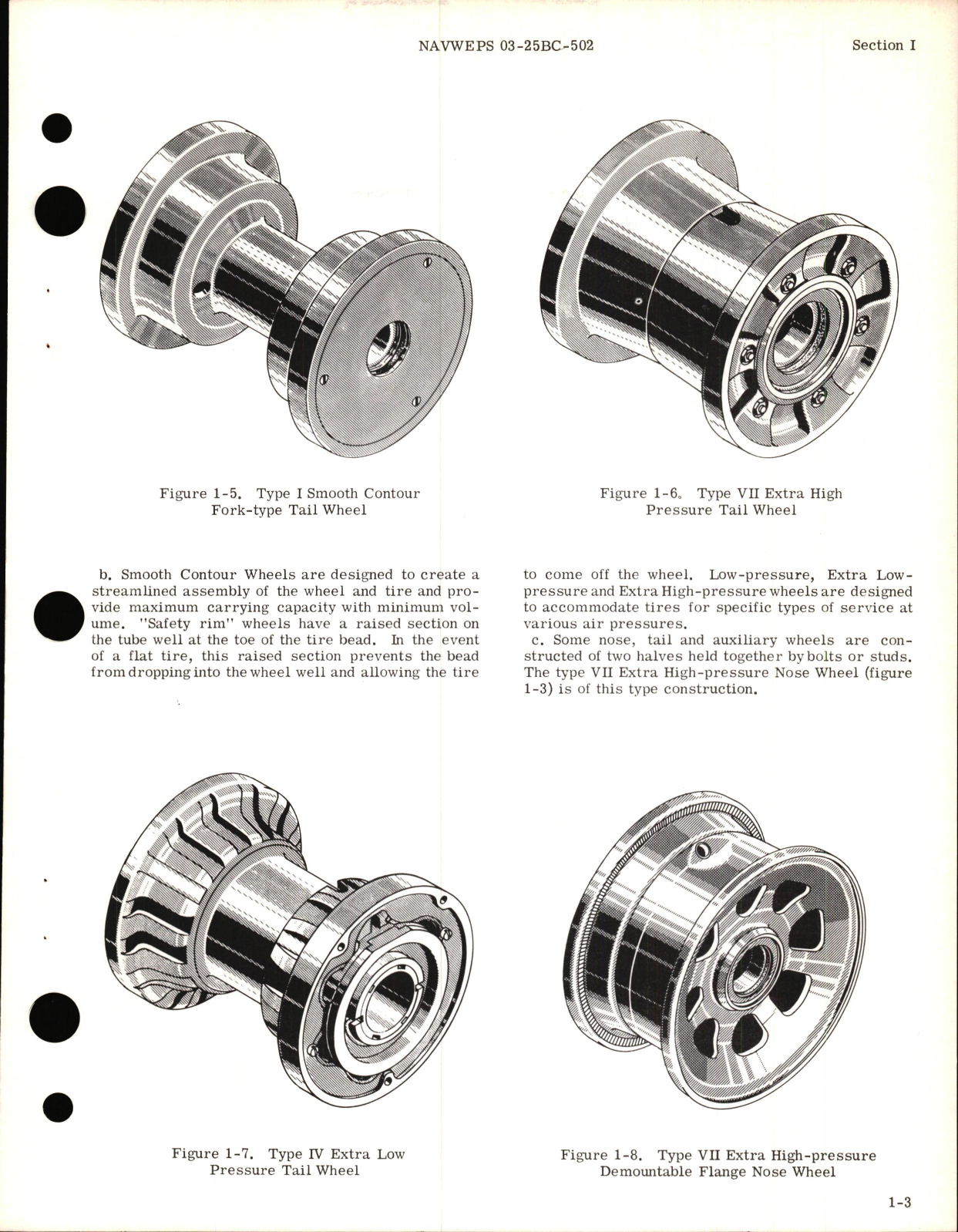 Sample page 7 from AirCorps Library document: Operation and Service Instructions for Nose, Tail, and Auxiliary Wheels