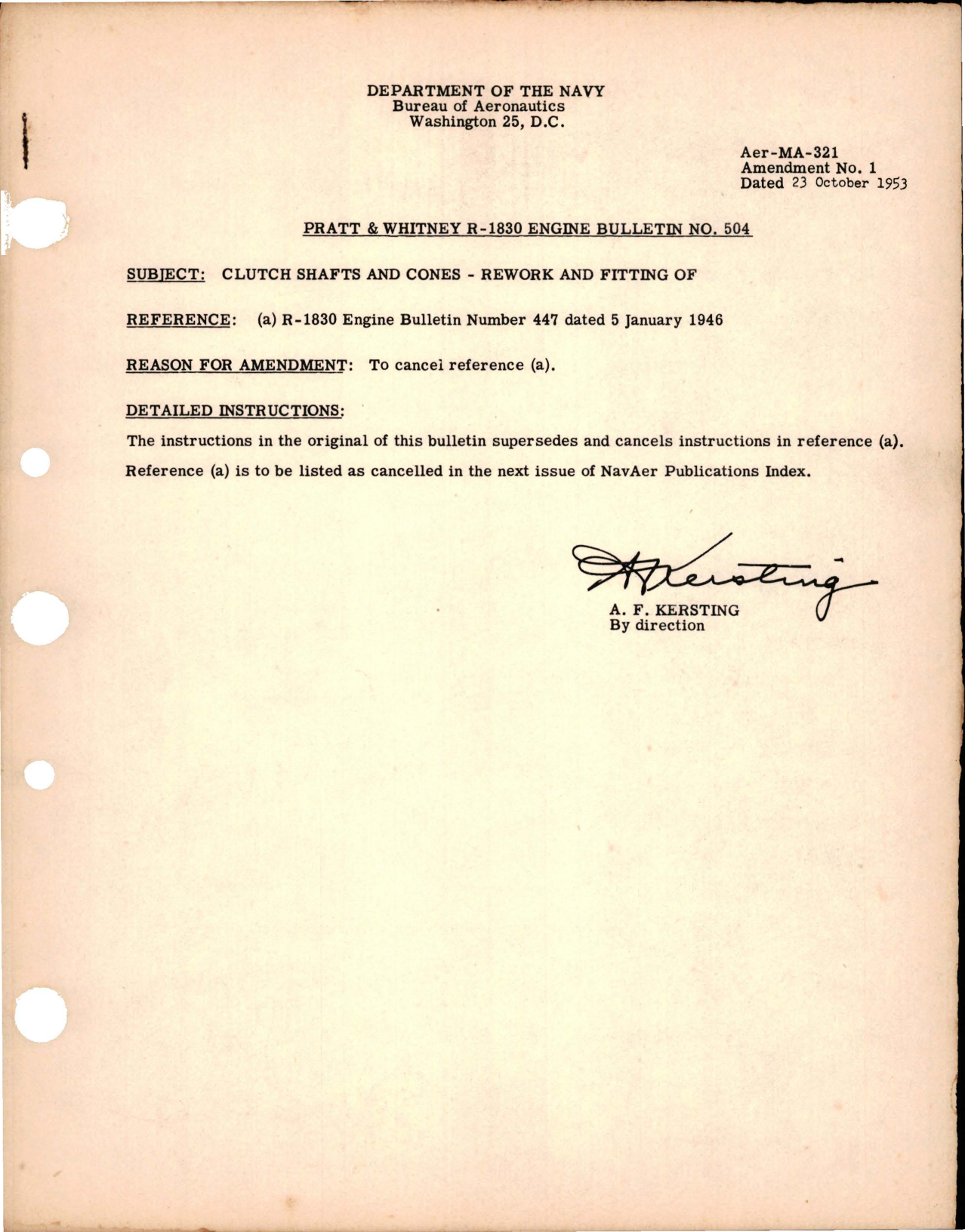 Sample page 1 from AirCorps Library document: Rework and Fitting of Clutch Shafts and Cones