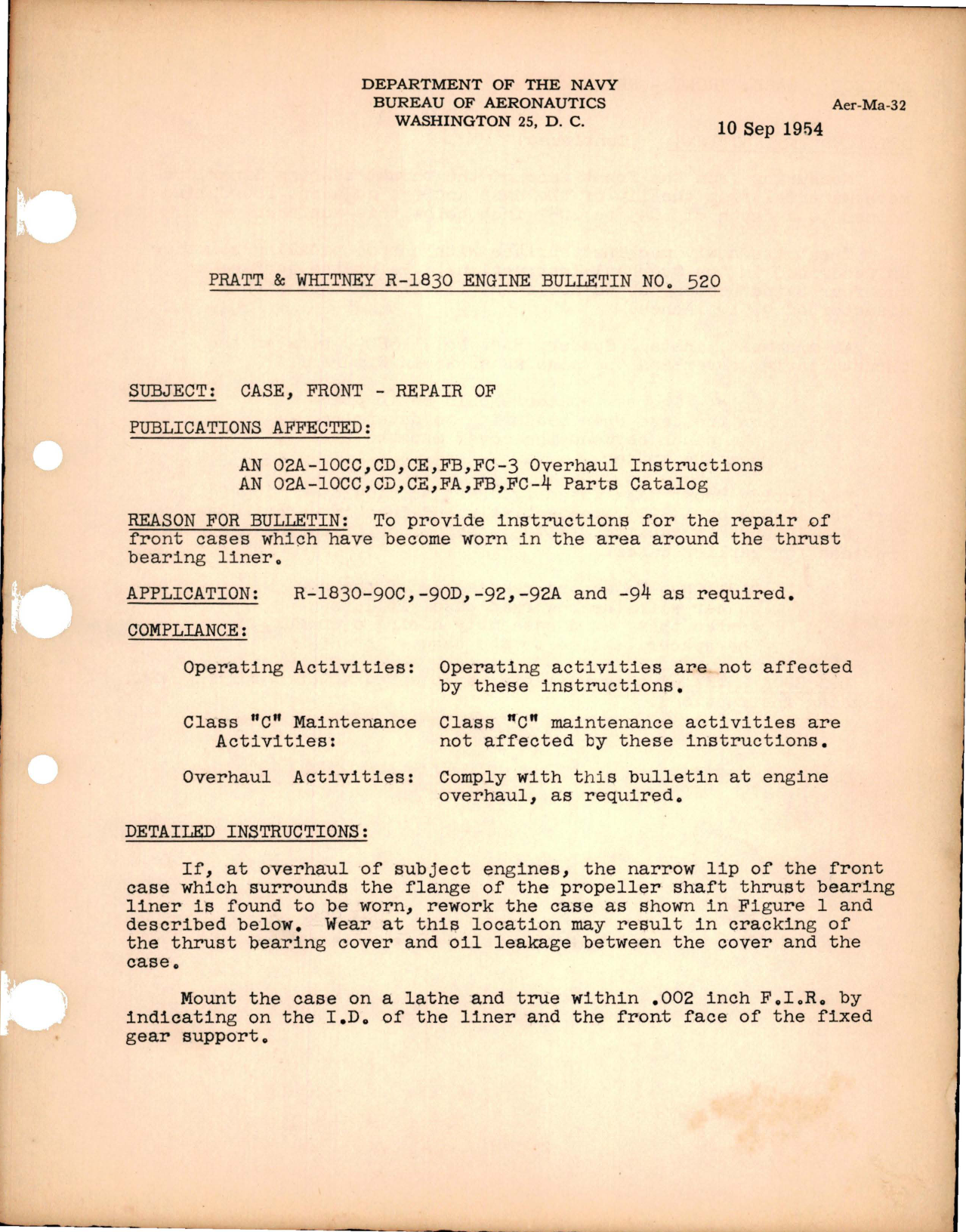 Sample page 1 from AirCorps Library document: Repair of Front Case