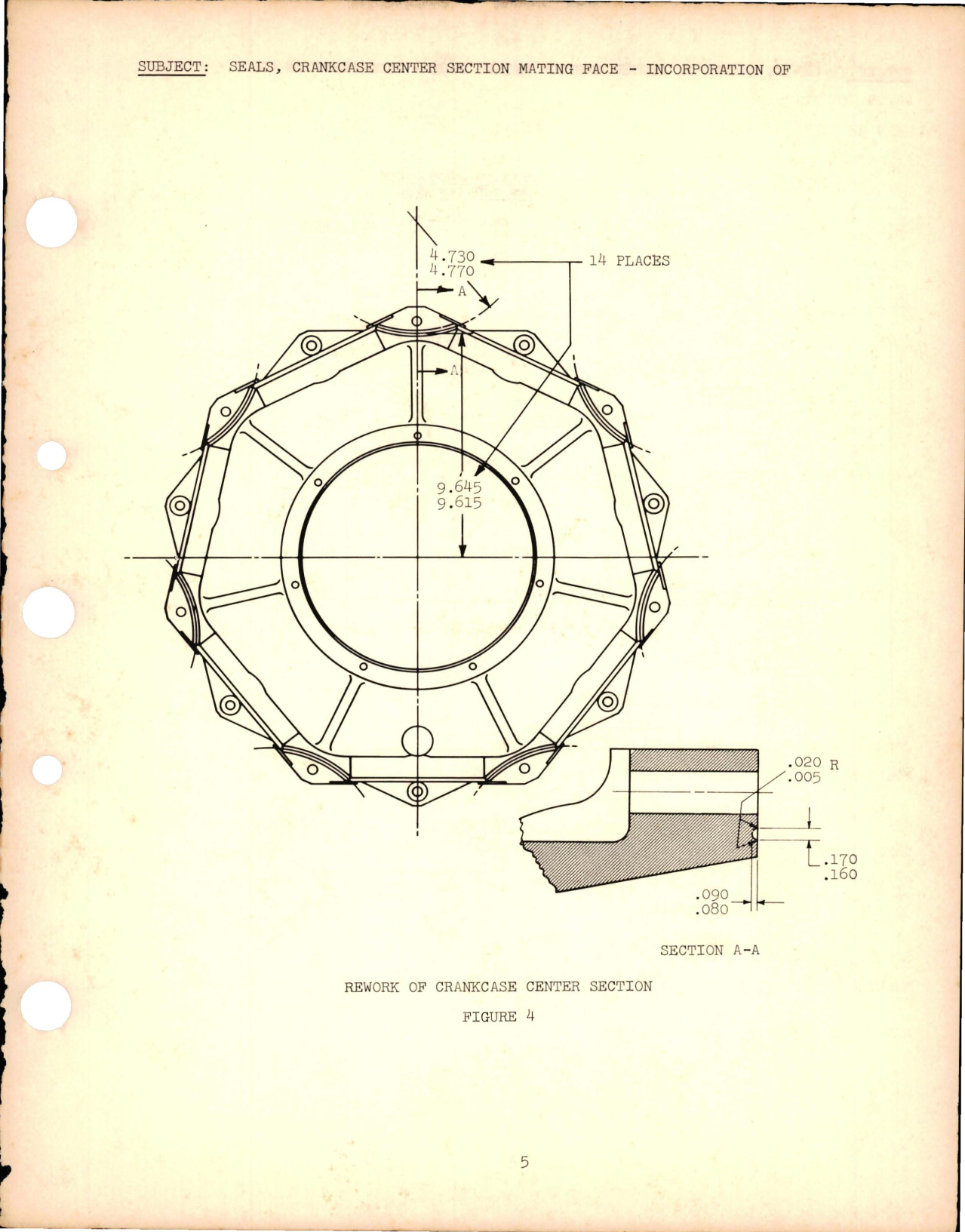 Sample page 5 from AirCorps Library document: Incorporation of Crankcase Center Section Mating Face Seals