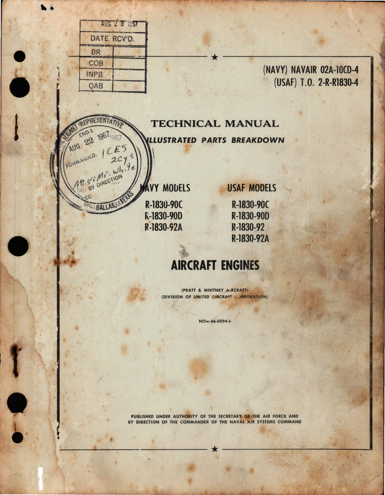 Sample page 1 from AirCorps Library document: Illustrated Parts Breakdown for Aircraft Engines - R-1830-90C, R-1830-90D, R-1830-92 and R-1830-92A