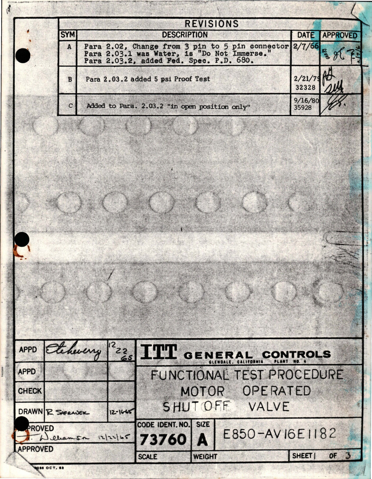 Sample page 1 from AirCorps Library document: Functional Test Procedure for Motor Operated Shut Off Valve 