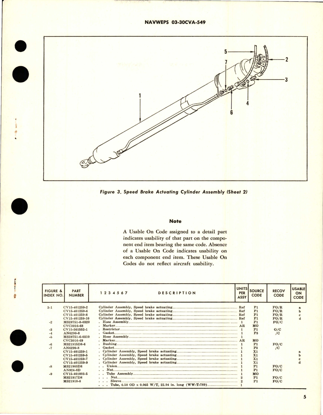 Sample page 5 from AirCorps Library document: Overhaul Instructions with Parts for Speed Brake Actuating Cylinder Assembly