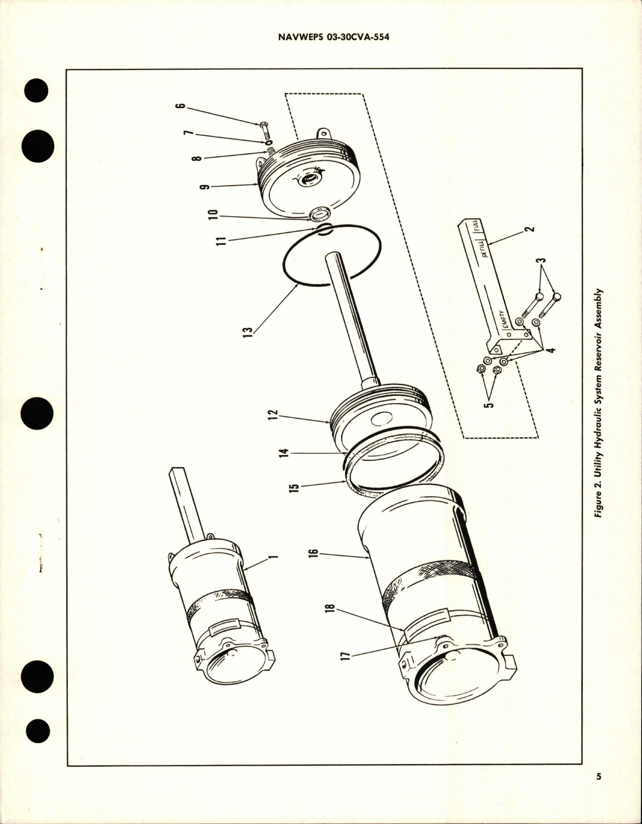 Sample page 5 from AirCorps Library document: Overhaul Instructions with Parts Breakdown for Utility Hydraulic System Reservoir Assembly - CV15-401126-3 and CV15-401126-4