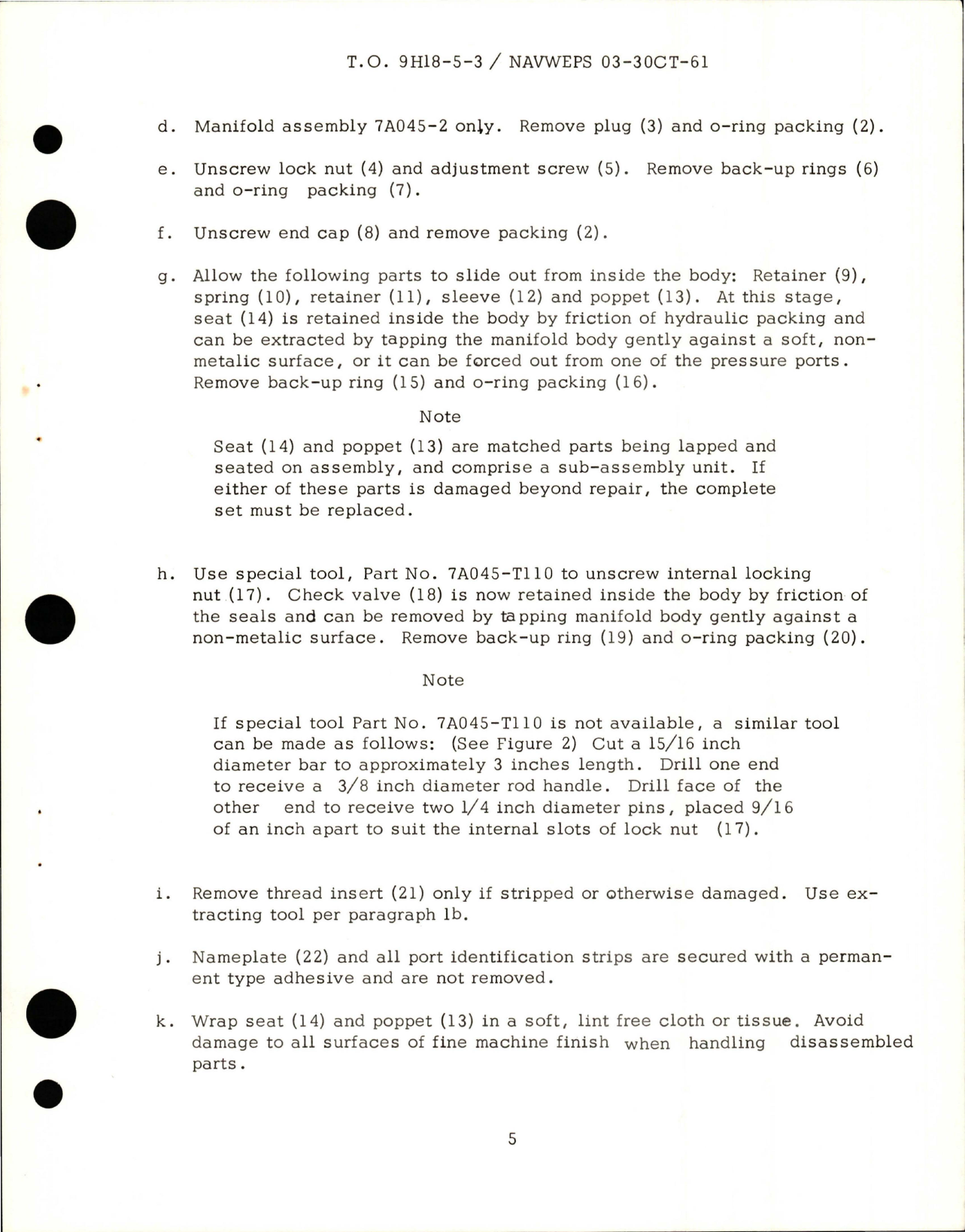 Sample page 5 from AirCorps Library document: Overhaul Instructions with Parts for Manifold Assembly w Pressure Relief and Check HYD - Parts 7A045-1 and 7A045-2