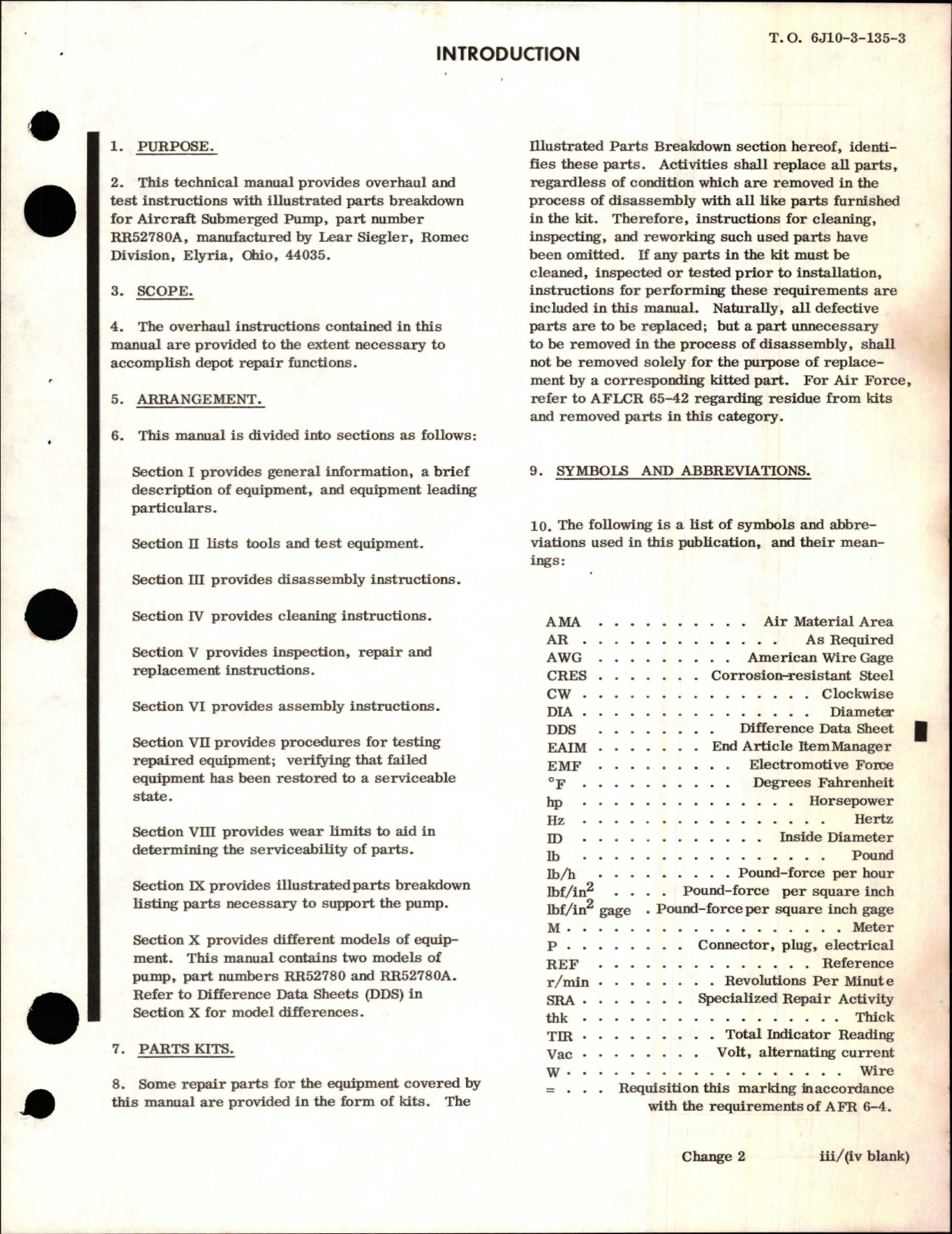 Sample page 5 from AirCorps Library document: Overhaul Instructions with Parts Breakdown for Submerged Pump - Parts RR52780, RR52780A 