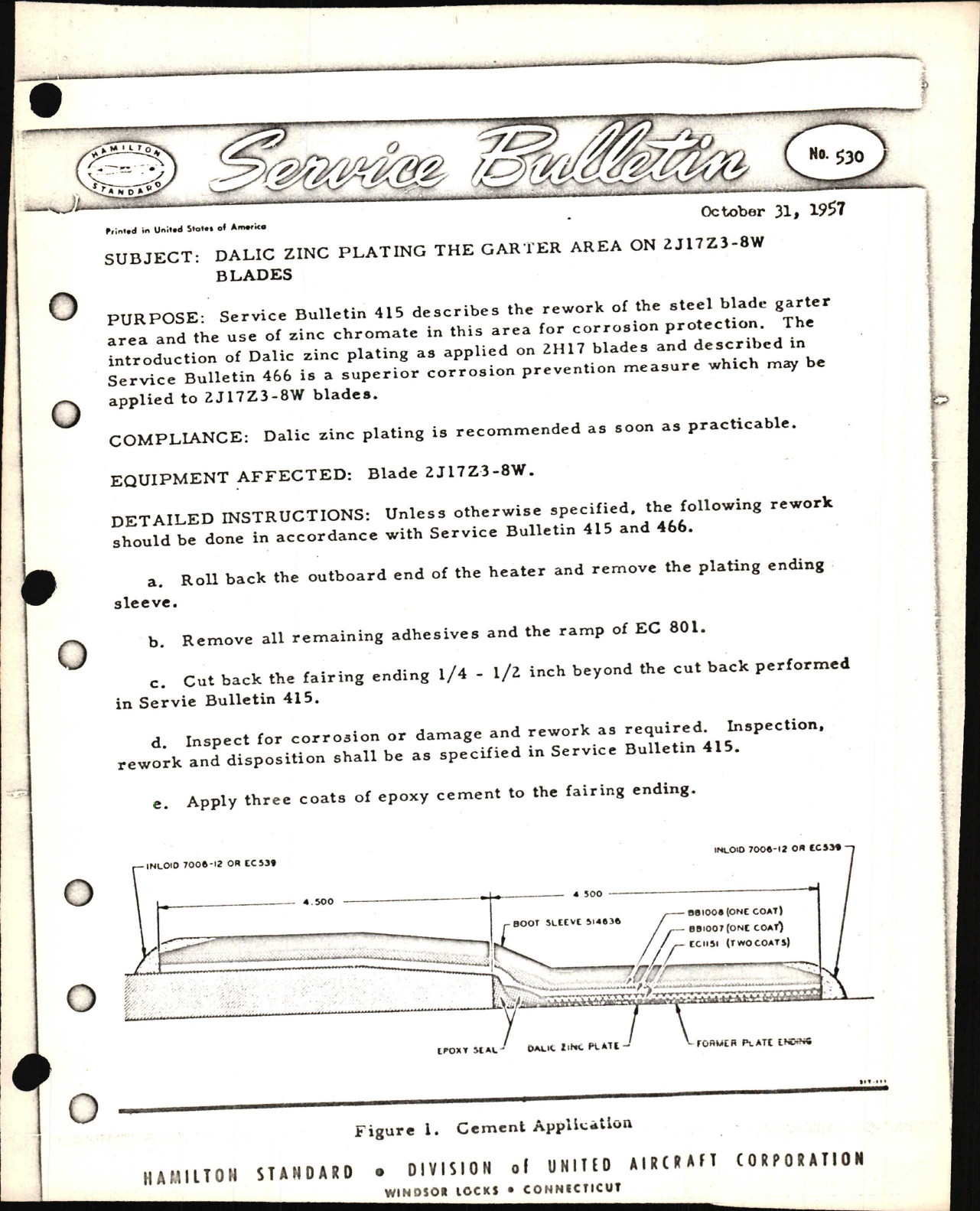 Sample page 1 from AirCorps Library document: Dalic Zinc Plating the Garter Area on 2J17Z3-8W Blades