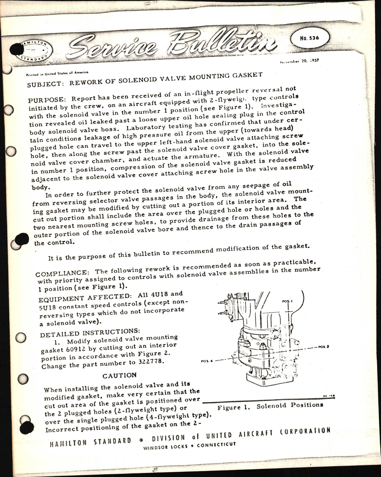 Sample page 1 from AirCorps Library document: Rework of Solenoid Valve Mounting Gasket